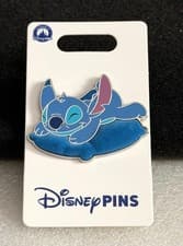 Stitch Sleeping Napping on Flocked Felt Pillow Pin front