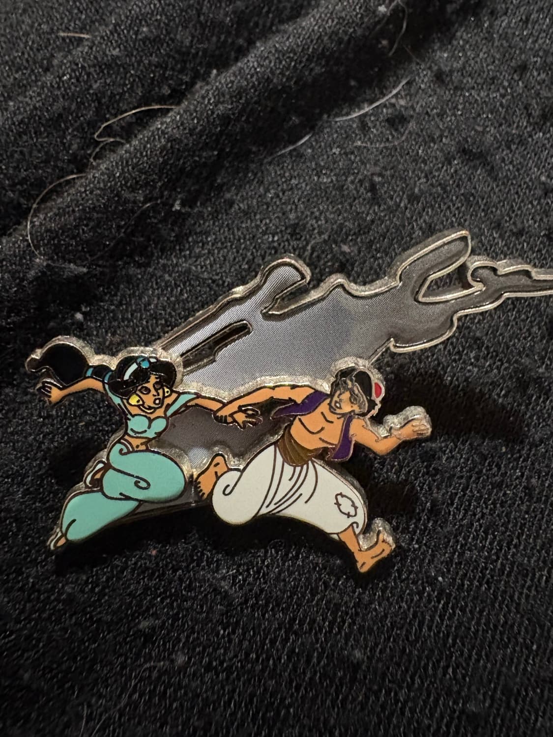 Jasmine and Aladdin Running from Jafar's Shadow front