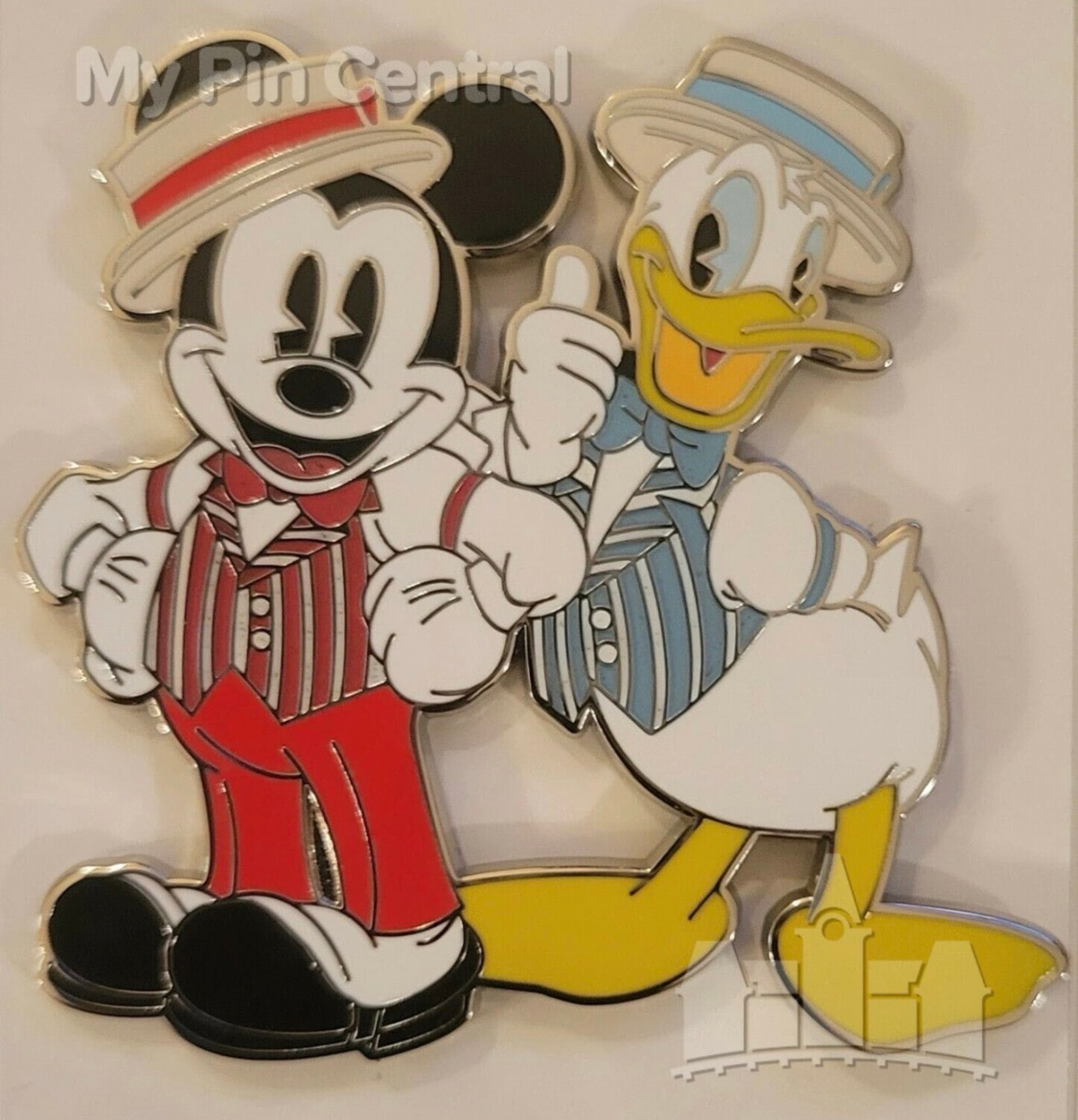 Mickey Mouse And Donald Duck Dapper Dan Pin front