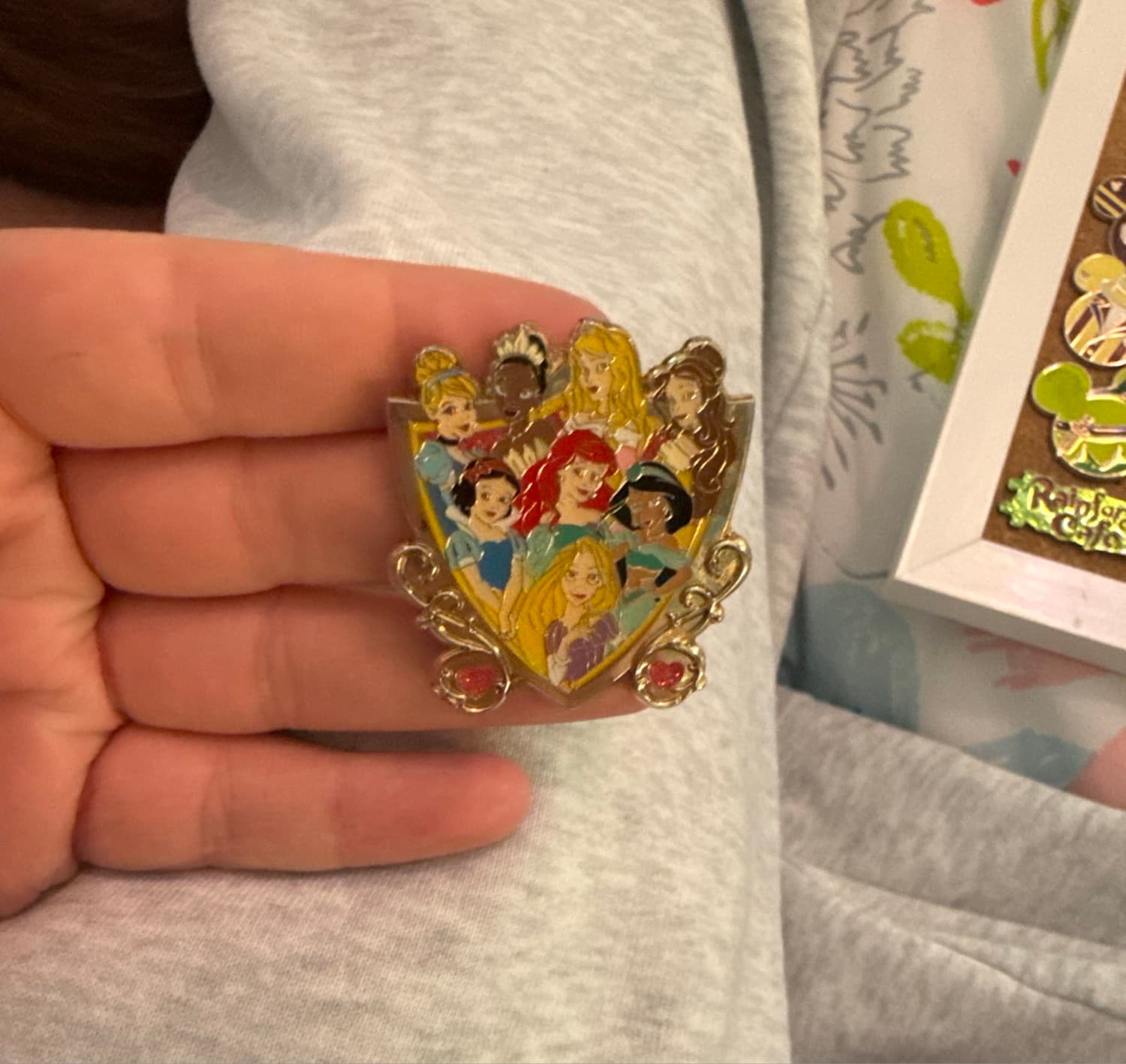 Disney Storybook Princesses Shield Pin front