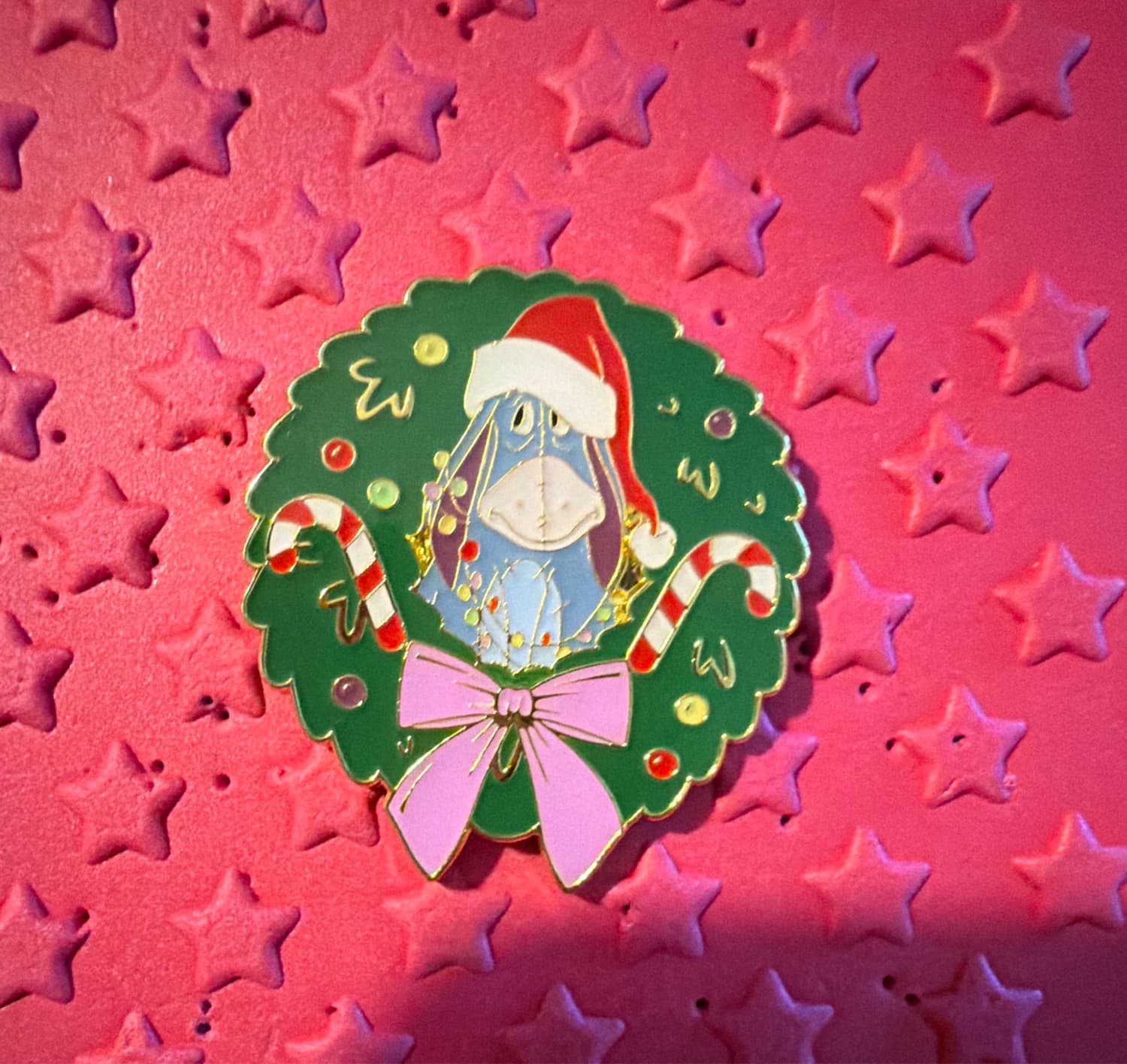 Loungefly Disney Winnie the Pooh Holiday Wreath Blind Box Enamel Pin - Eeyore front