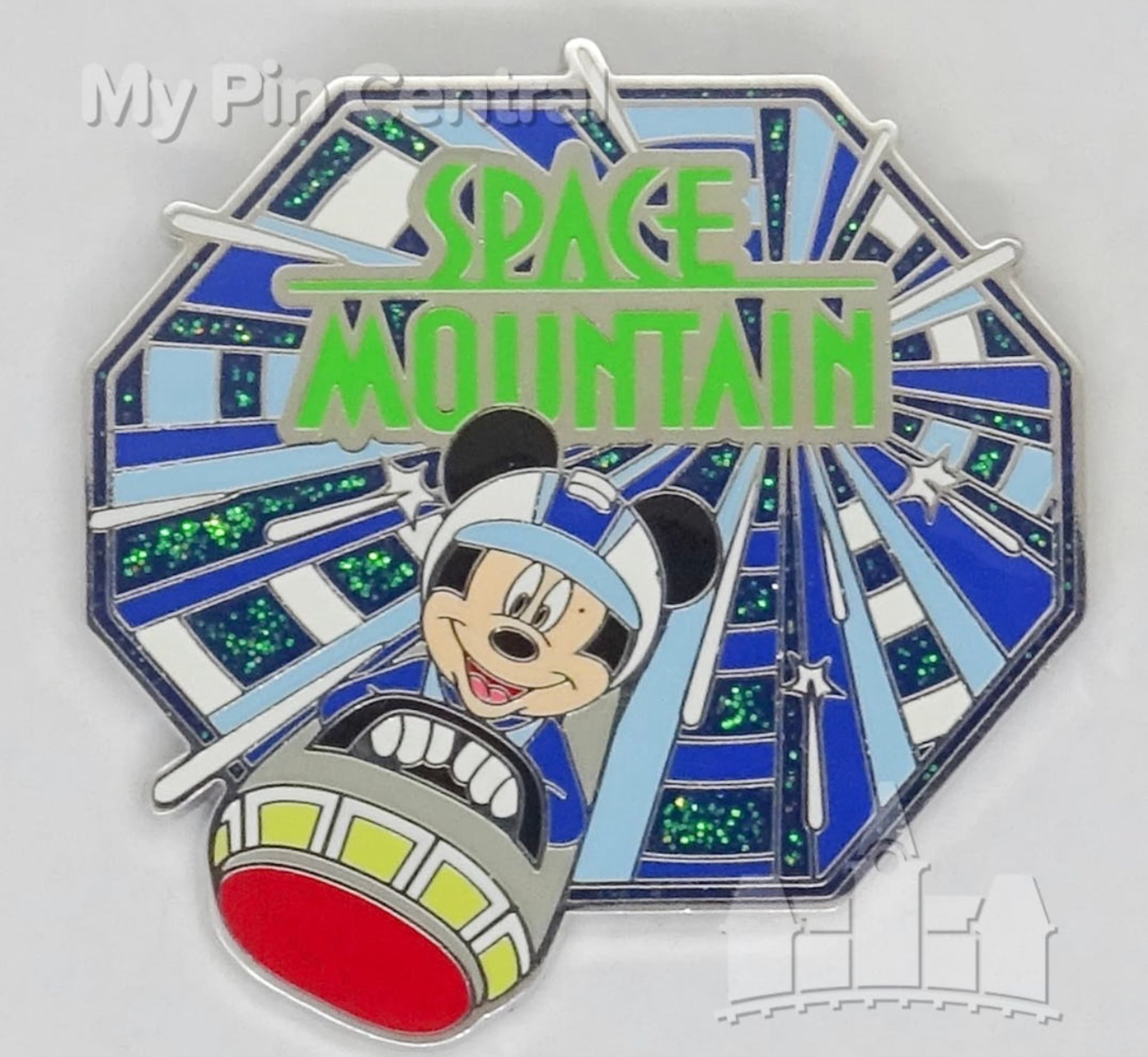 Mickey Mouse Space Mountain Ride Rocket Pin front