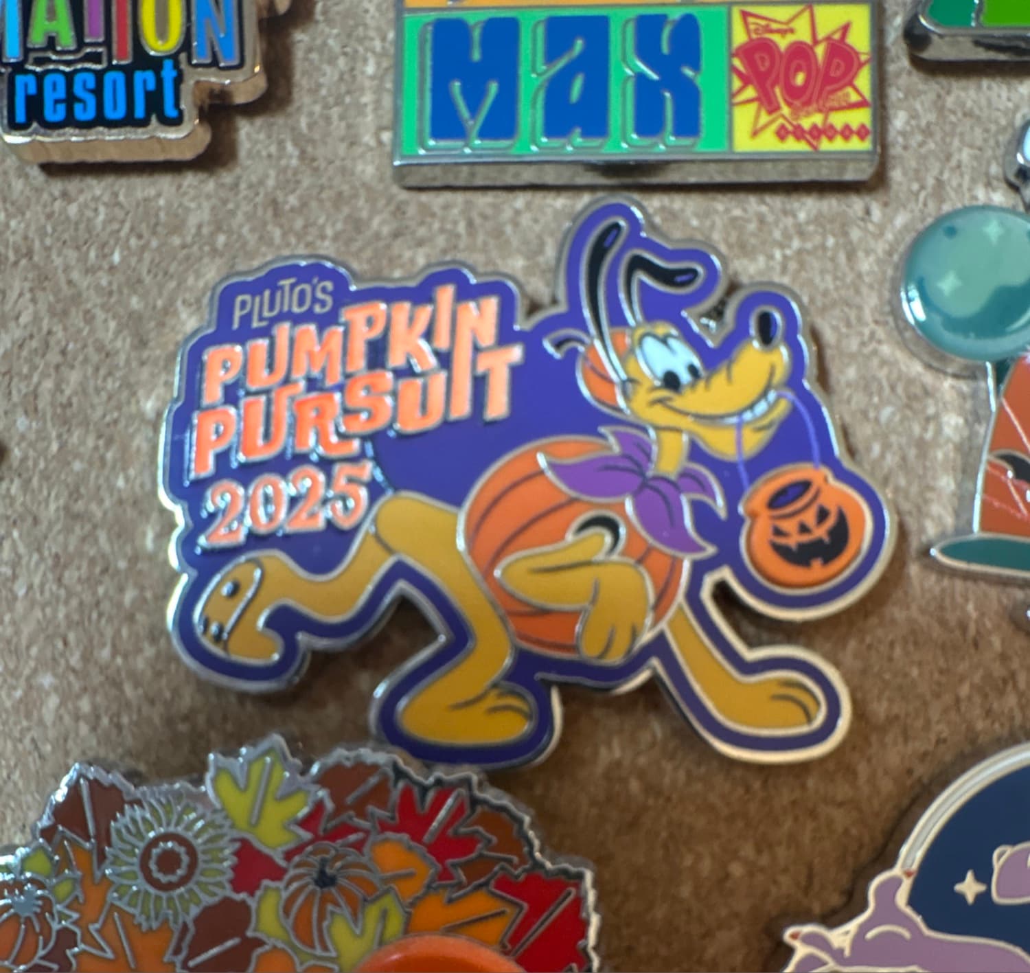 Pluto's Pumpkin Pursuit 2025 Pin front