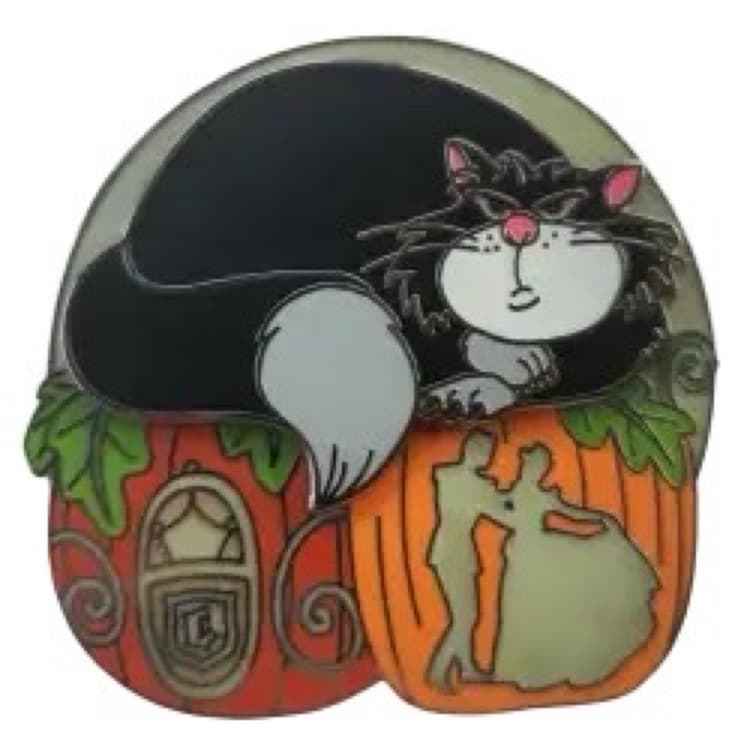Lucifer on Pumpkins (Glow-in-the-Dark) Pin front
