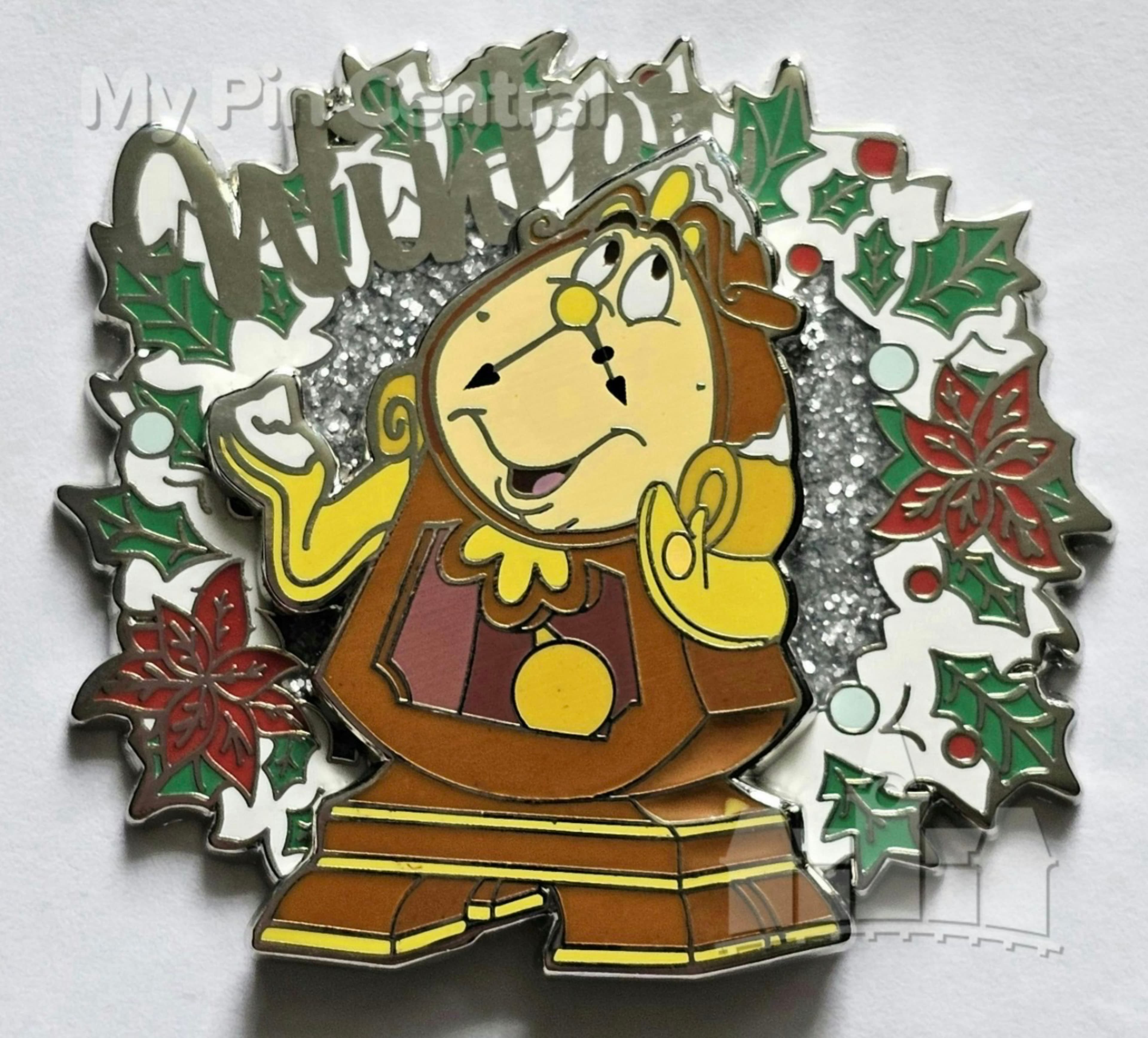 Cogsworth 'Oh What Fun' Holiday Wreath Pin front
