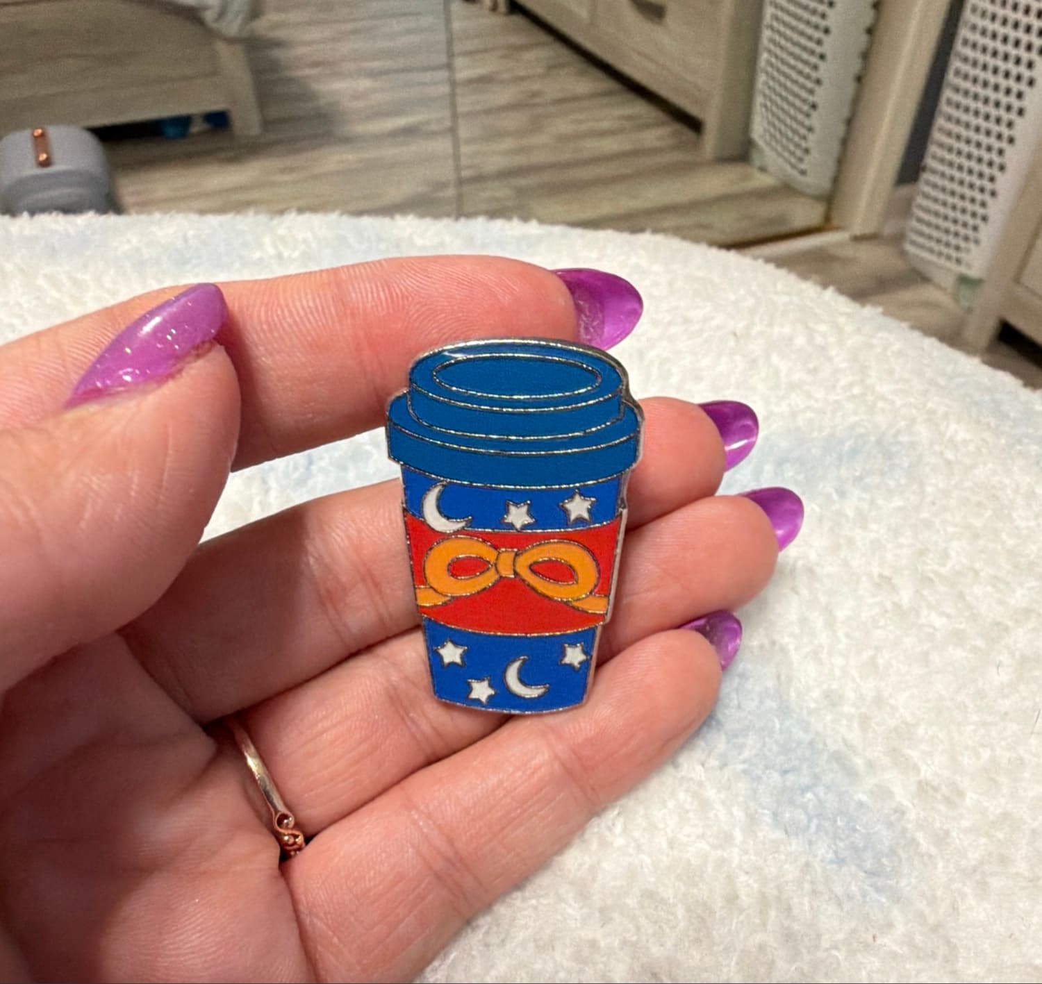 Sorcerer Mickey Fantasia Coffee Cup Pin front