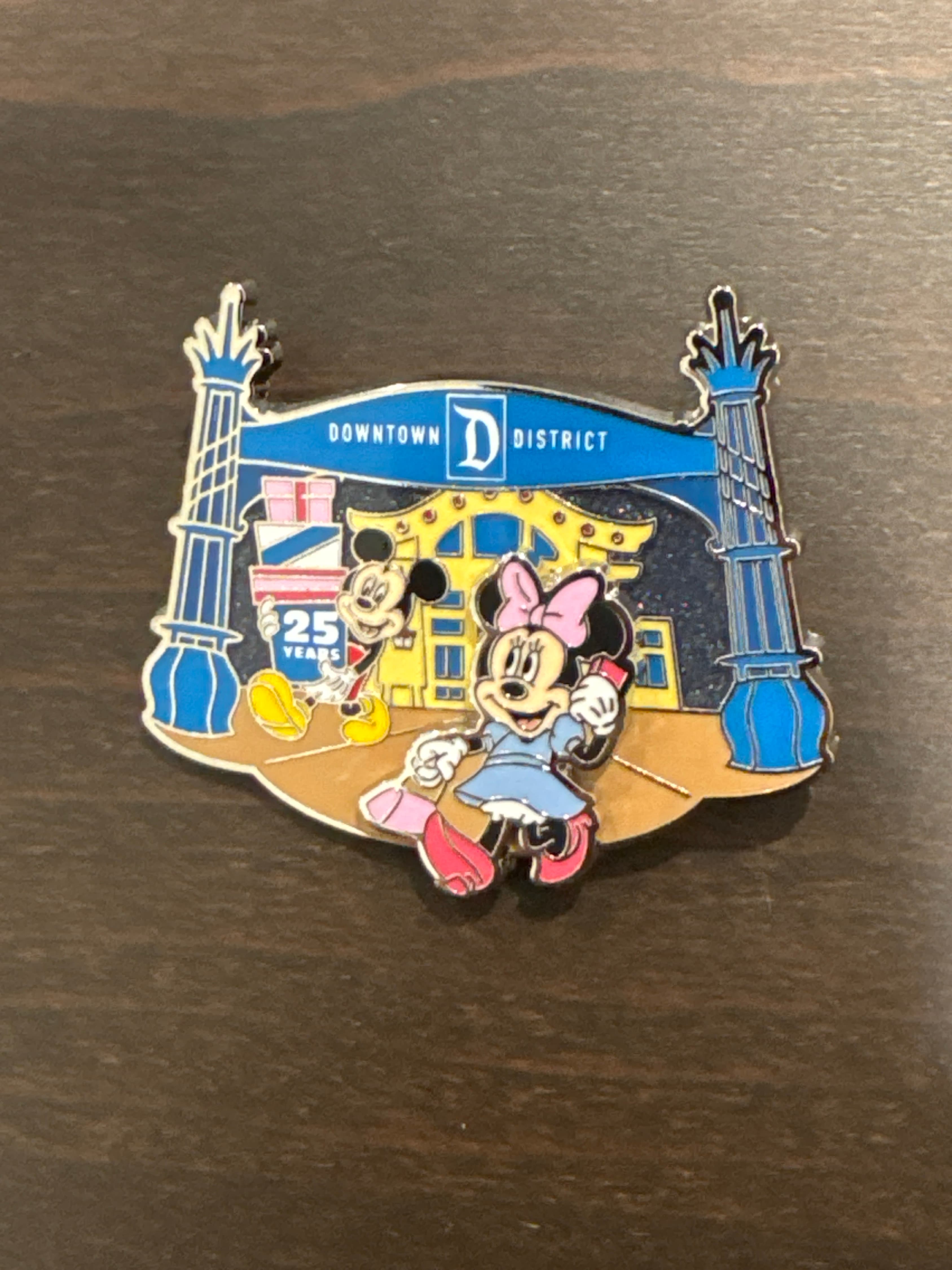 Downtown Disney 25th Anniversary - Mickey and Minnie Pin front