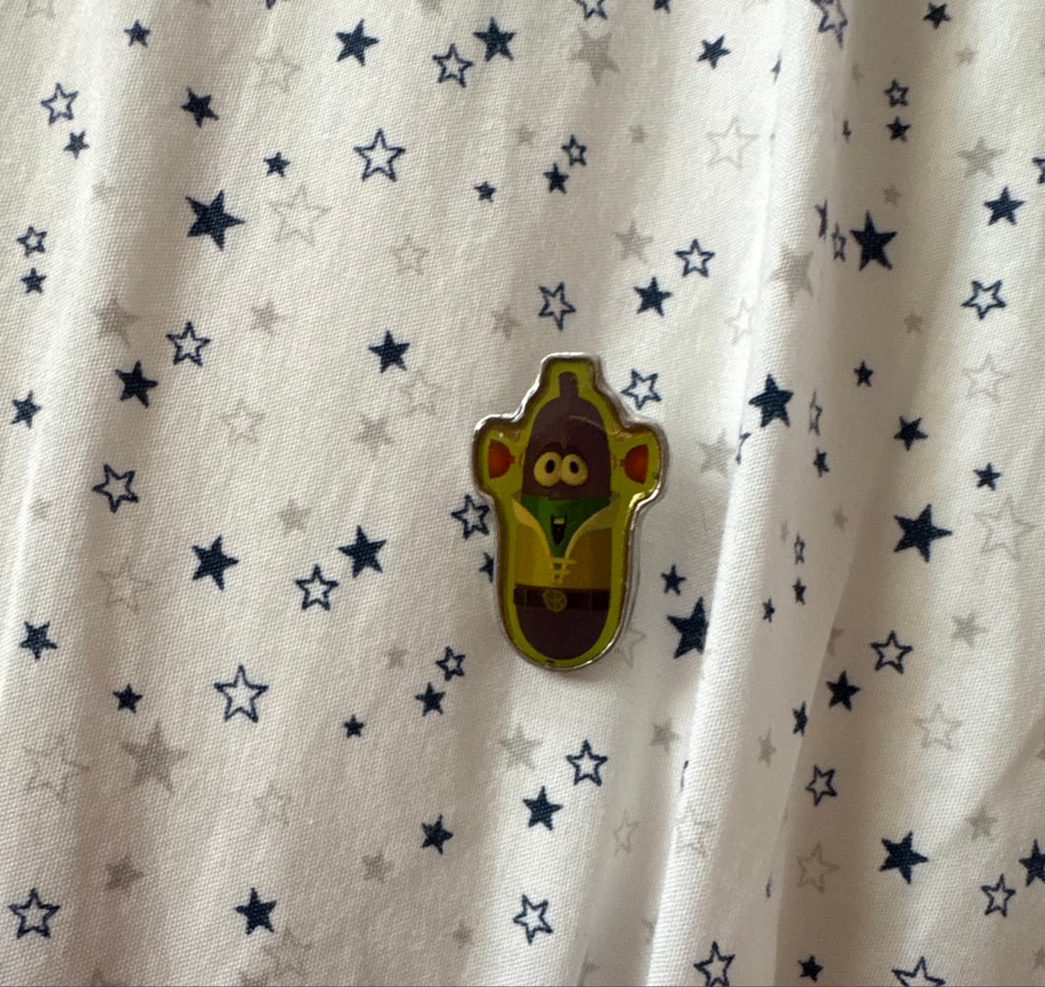 LarryBoy (Larry the Cucumber) Lapel Pin front