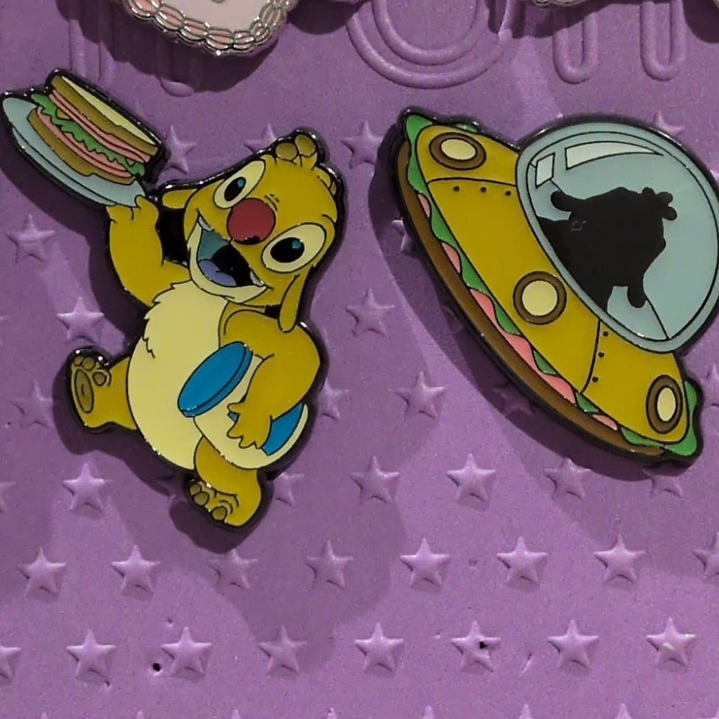 Loungefly Disney Lilo & Stitch Experiment Cousins & Spaceships Blind Box Pin Set - Reuben Spaceship front