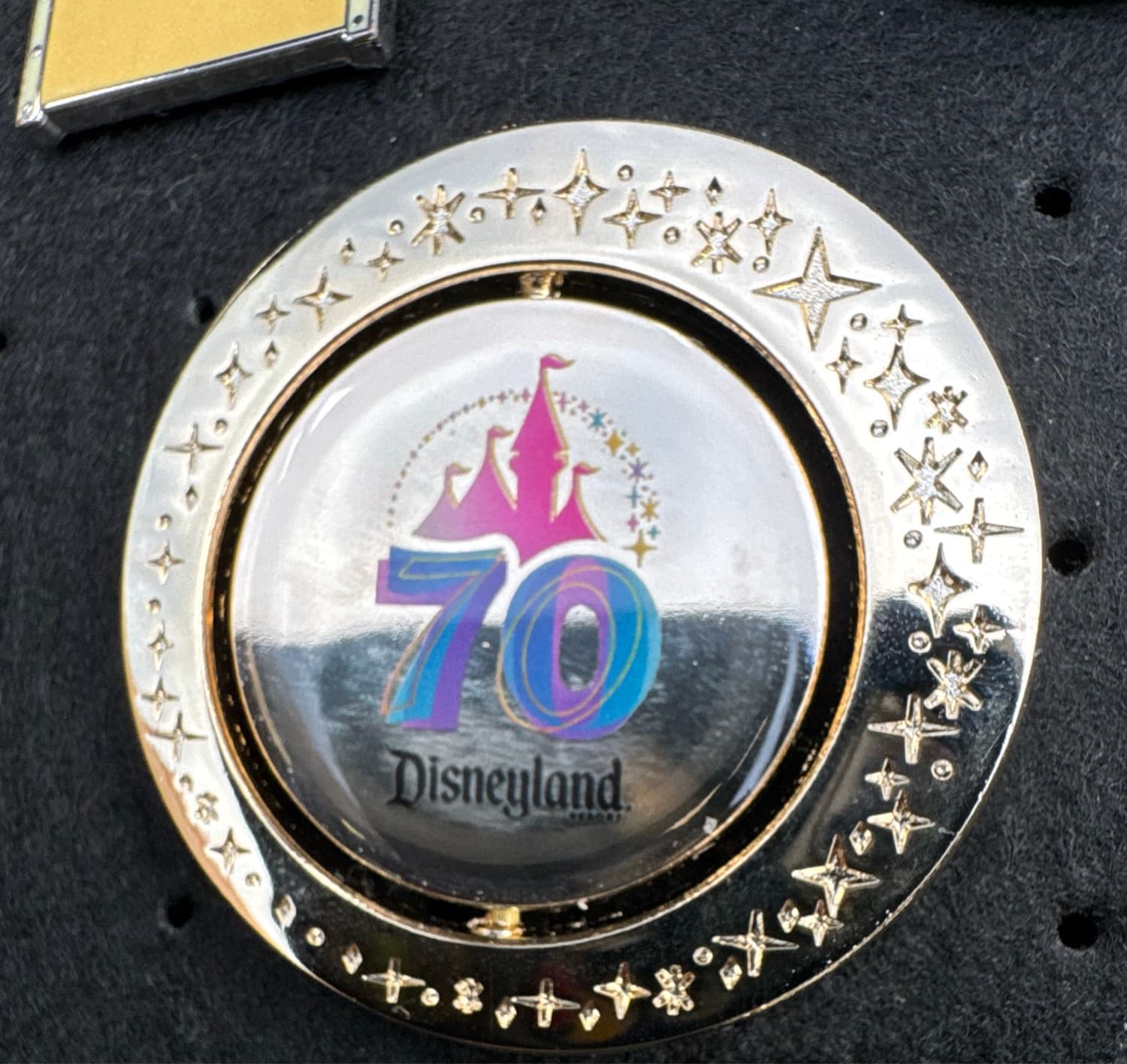 Disneyland 70th Anniversary Spinning Castle Pin front