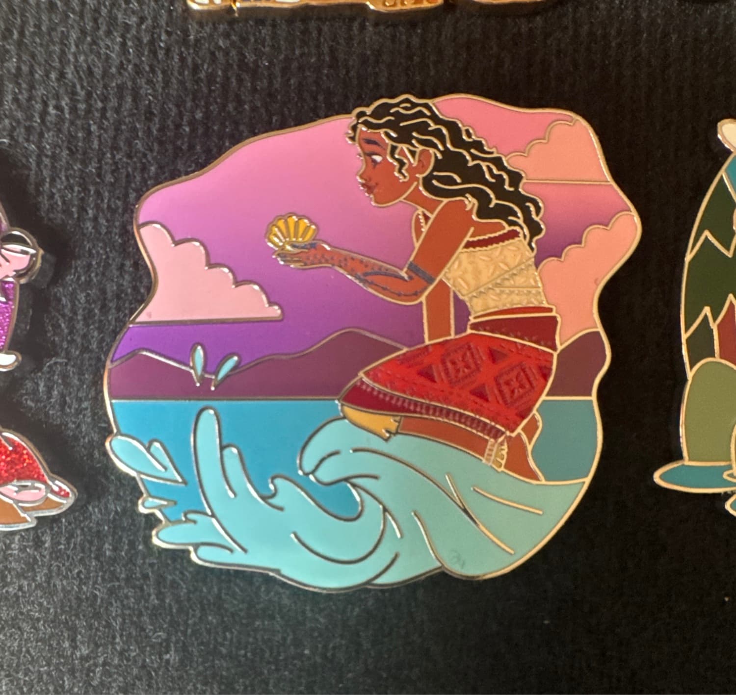 Moana with the Ocean Waves Pin front