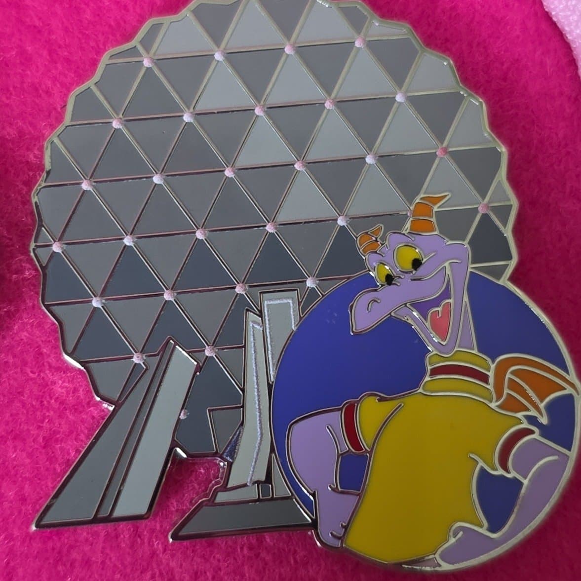 Figment with Spaceship Earth and Epcot Logo front