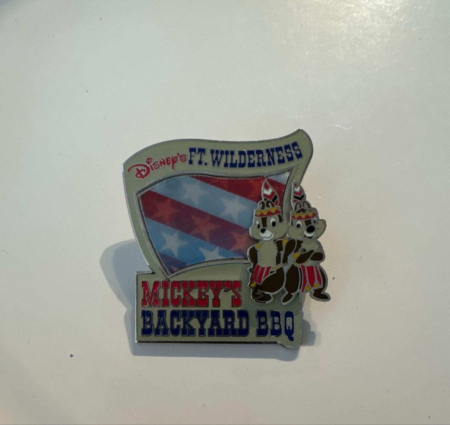 Chip and Dale Mickey's Backyard BBQ Lenticular Pin - Fort Wilderness front
