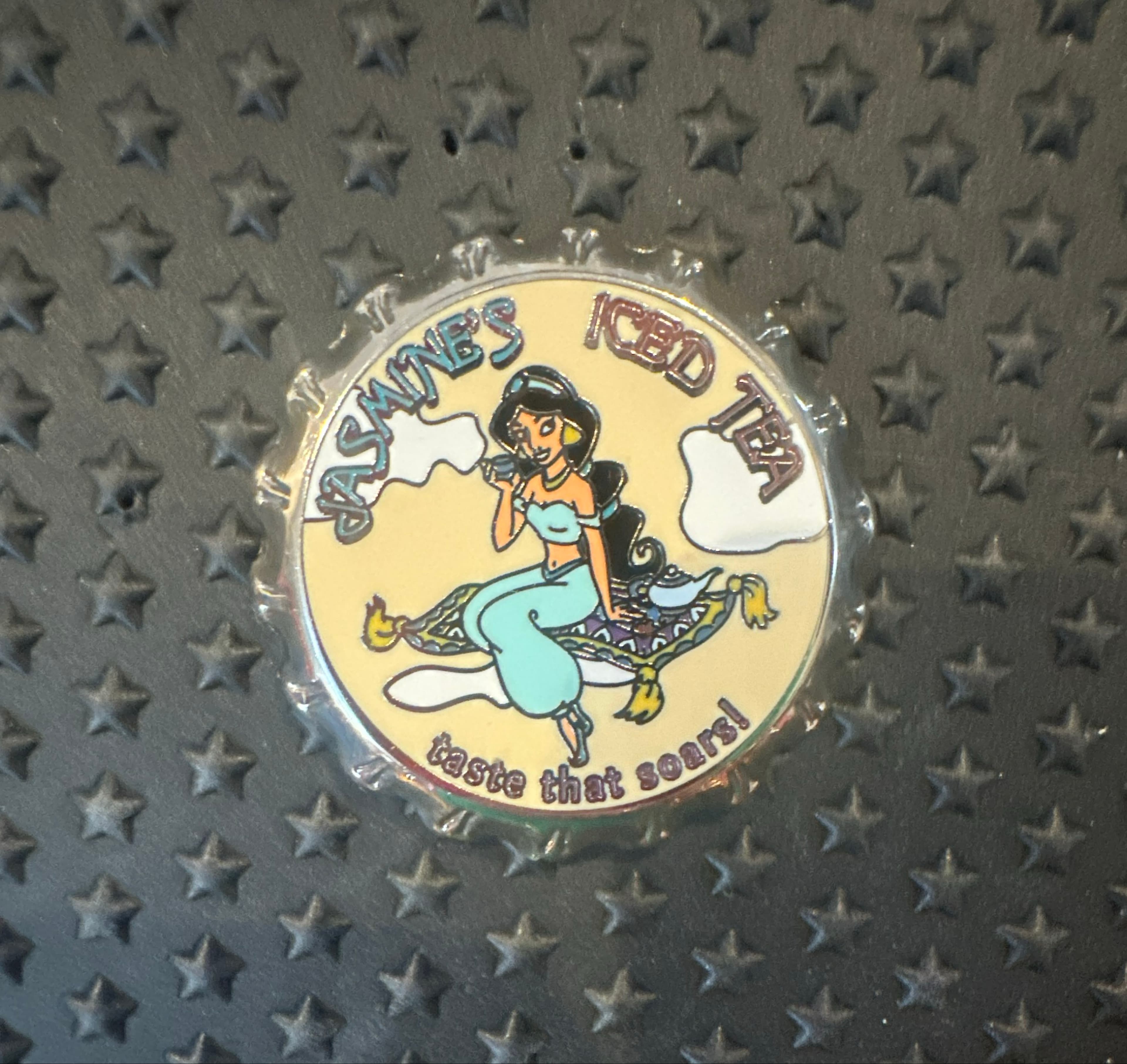 Jasmine’s Iced Tea Bottle Cap Pin front