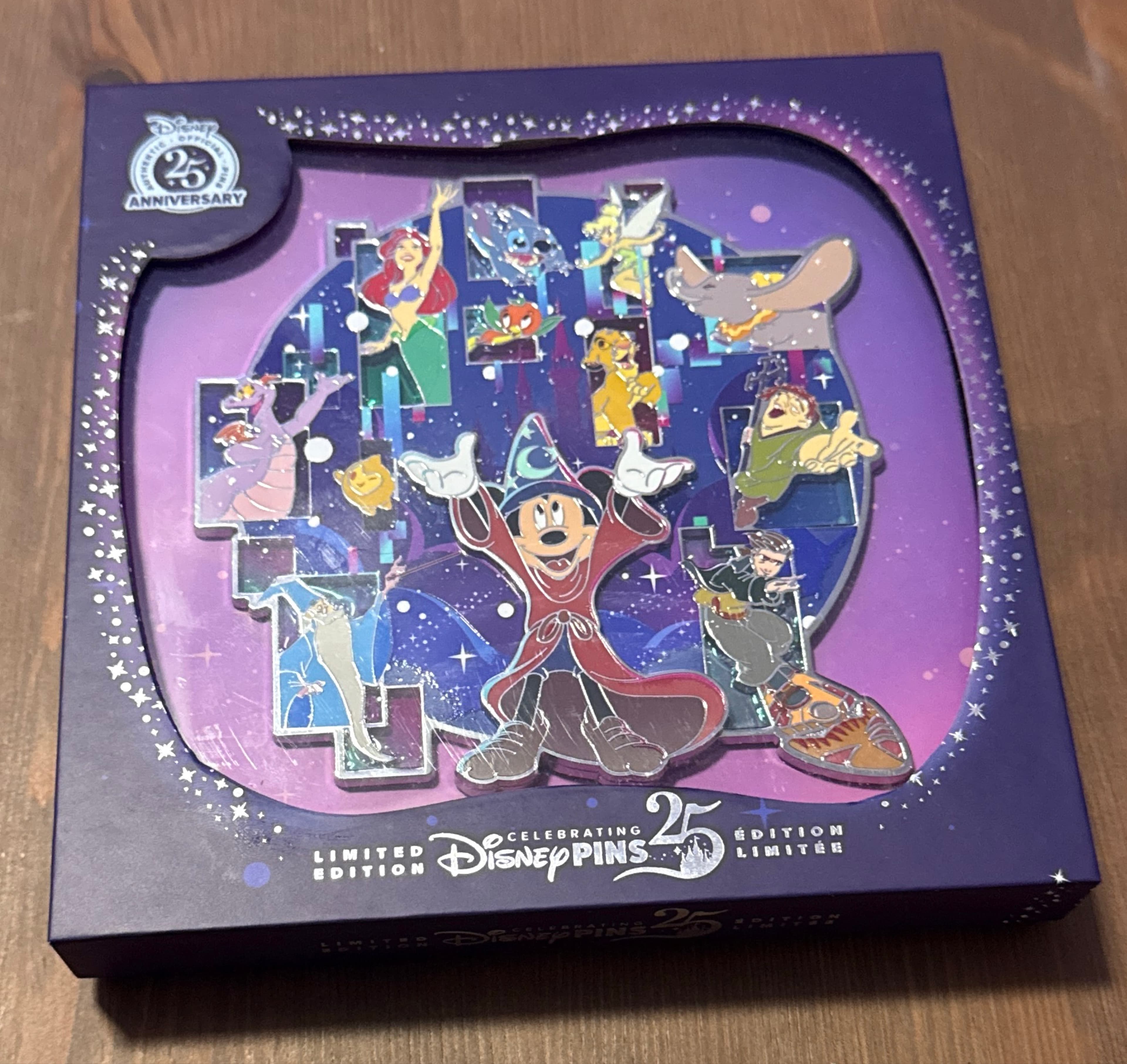 Sorcerer Mickey and Friends Jumbo Pin - Celebrating Disney Pins 25th Anniversary front