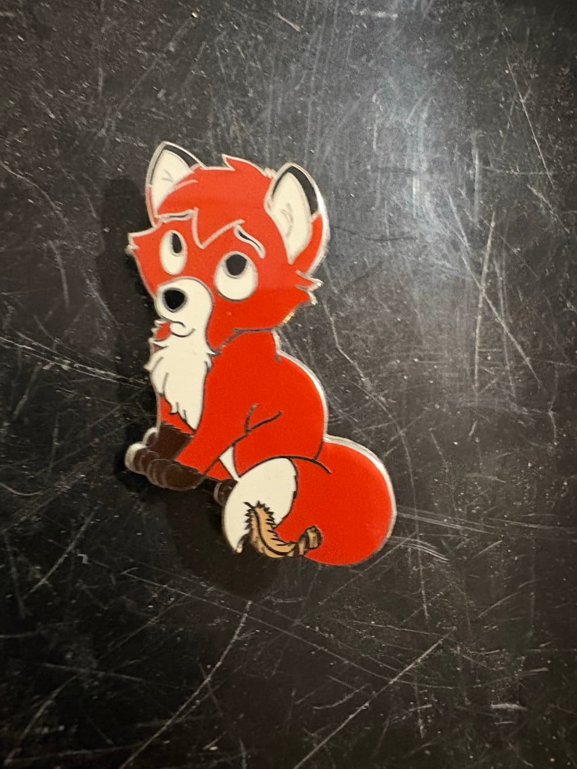 Tod - Sitting - The Fox and the Hound fantasy pin front