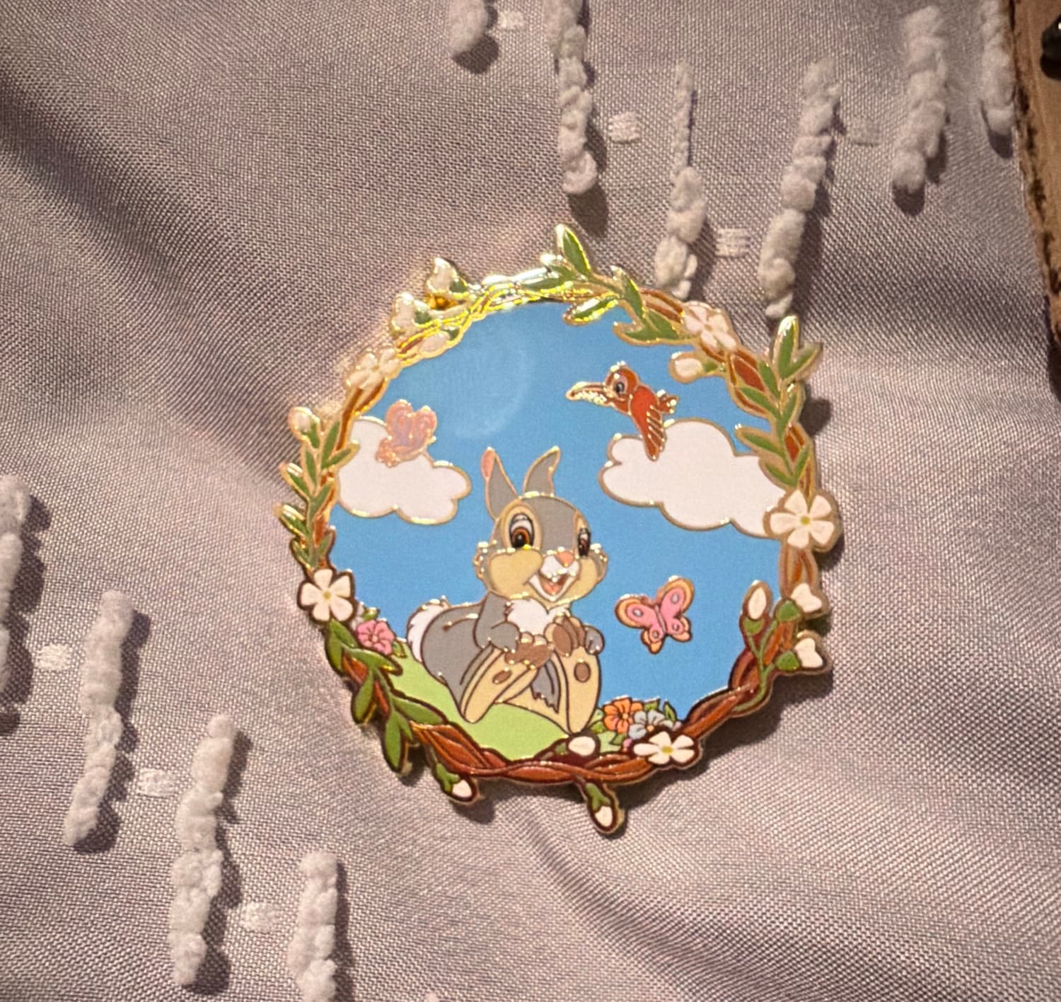 Thumper - Spring Wreath Series with Carrot, Bird, and Butterflies front