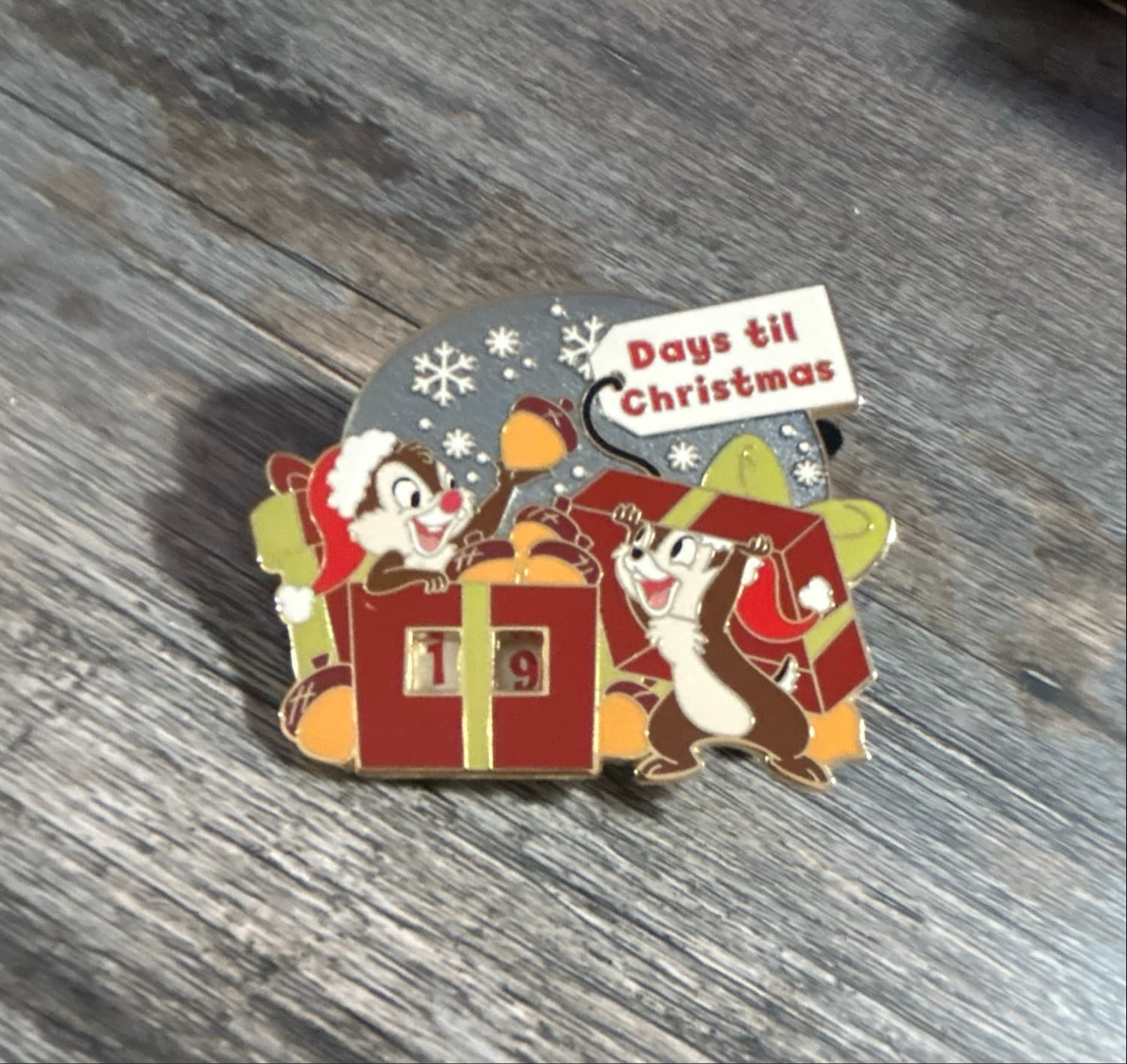 Chip & Dale Christmas Countdown 2024 Mini Jumbo Pin front