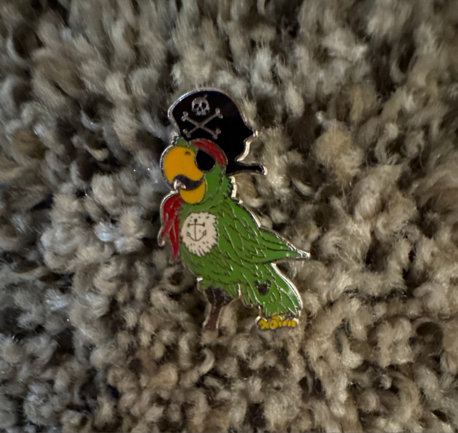 Green Parrot Pirate Hidden Mickey Pin front