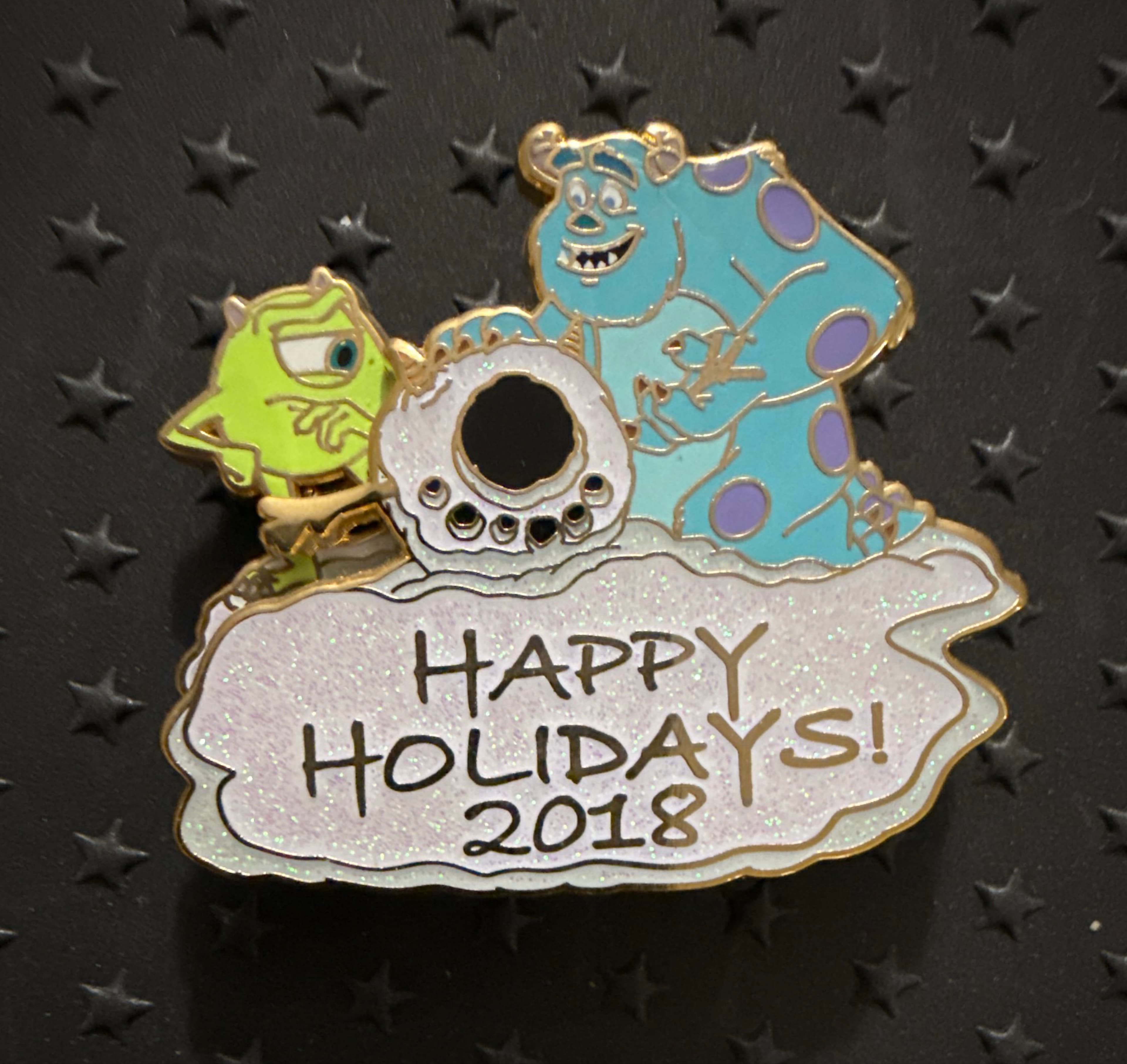 Happy Holidays 2018 - Mike and Sulley Snowman front
