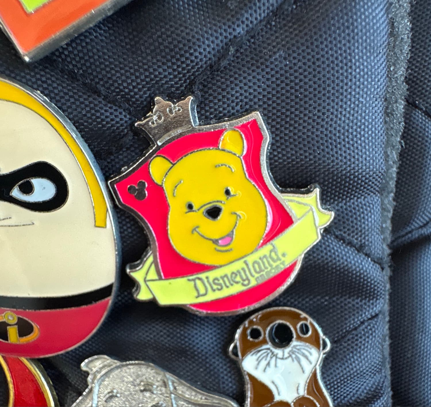 Winnie the Pooh Crest Hidden Mickey Pin - Disneyland Resort front