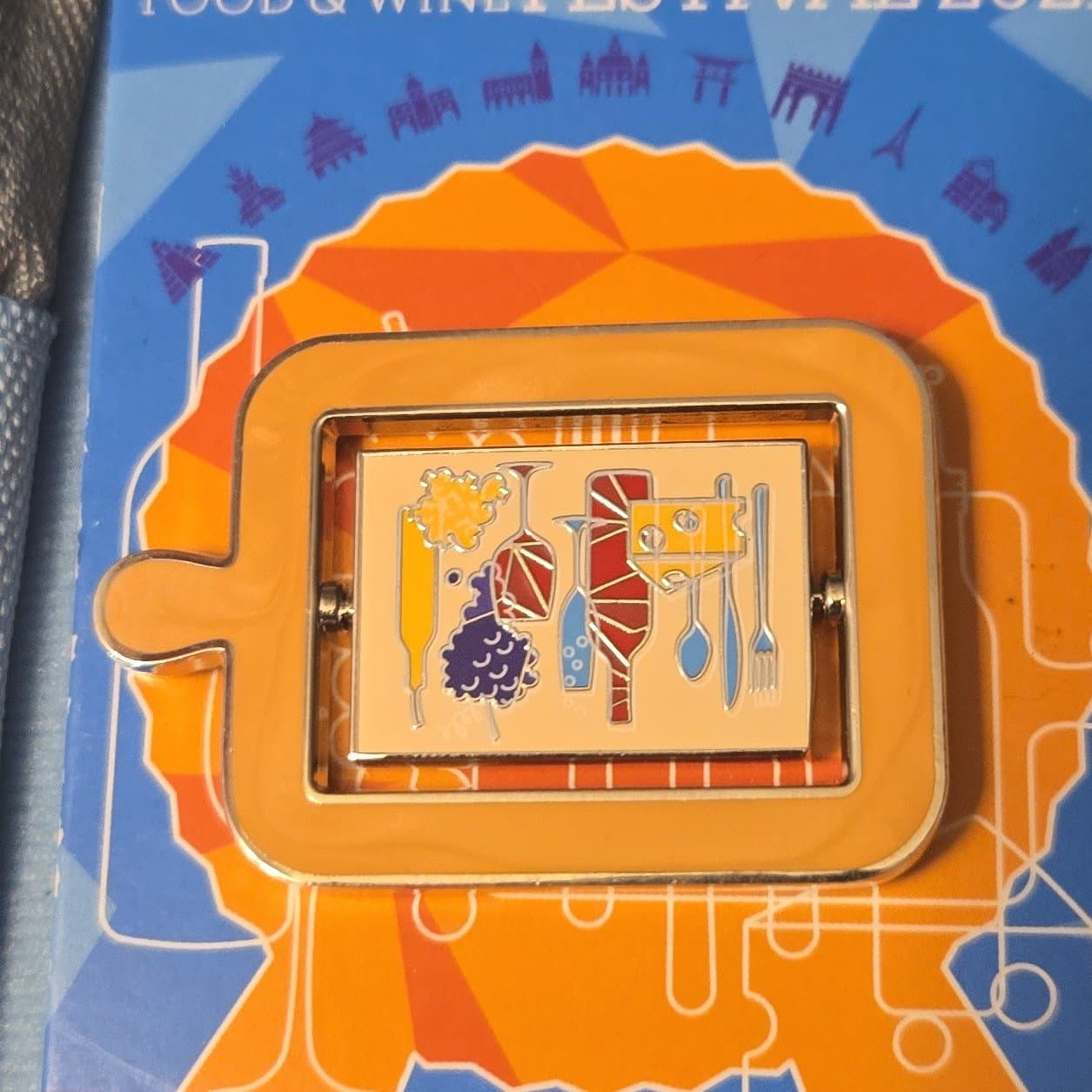 Epcot International Food & Wine Festival 2021 Charcuterie Board Spinner Pin front