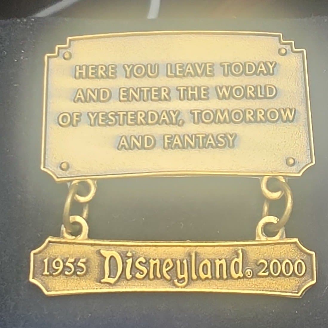 Entrance Quote Plaque - 45th Anniversary - 1955 Disneyland 2000 - Bronze front