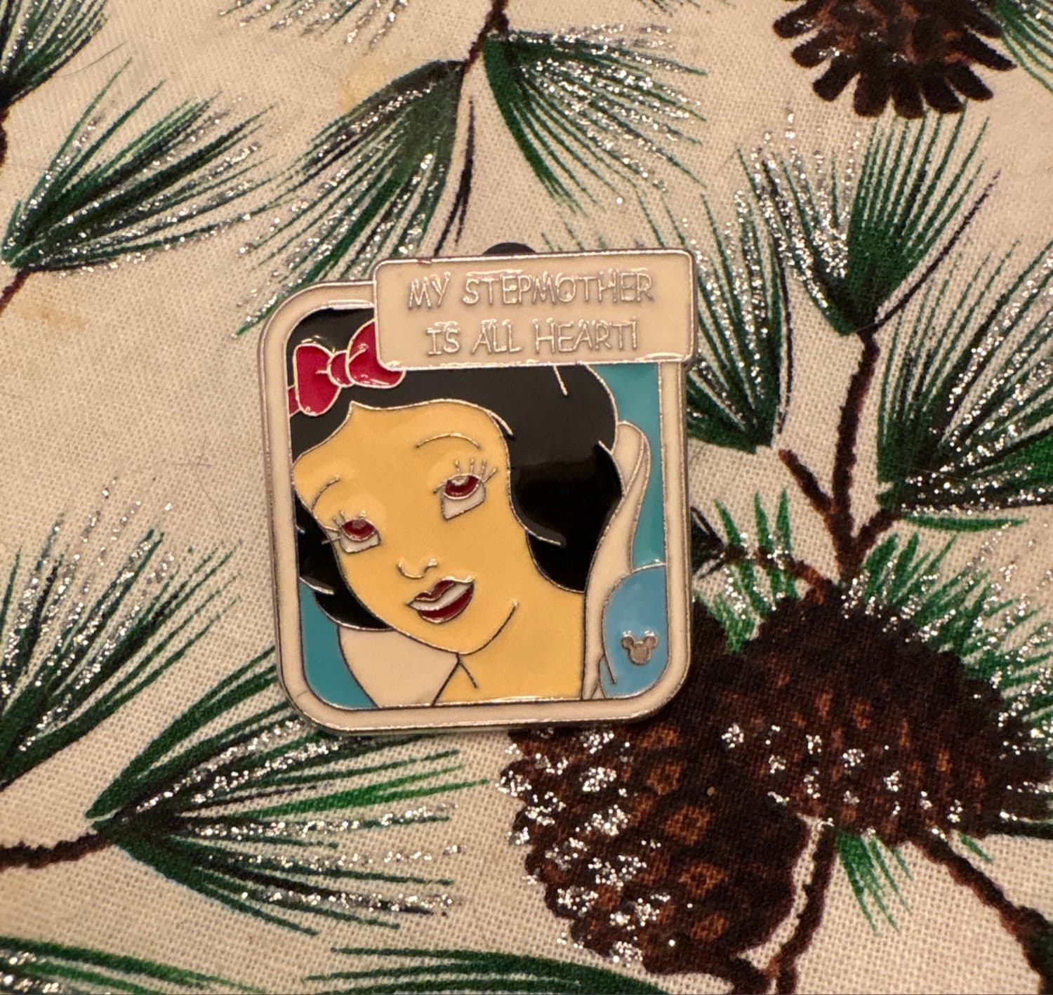 Snow White - My Stepmother Is All Heart! Princess Quote Hidden Mickey Pin front
