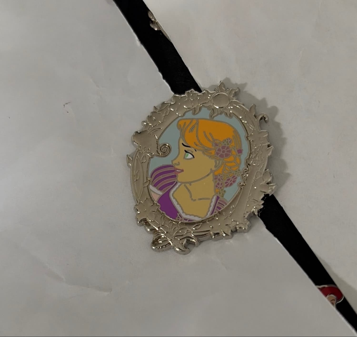 Disney Parks Princess Portrait Silver Frame Rapunzel Tangled OE Pin front