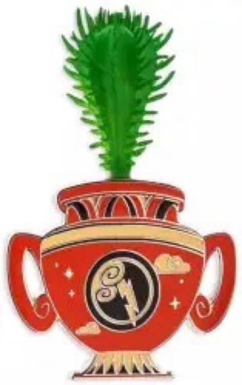 Hercules Greek Urn Vase Succulent Pin with 3D Plant front