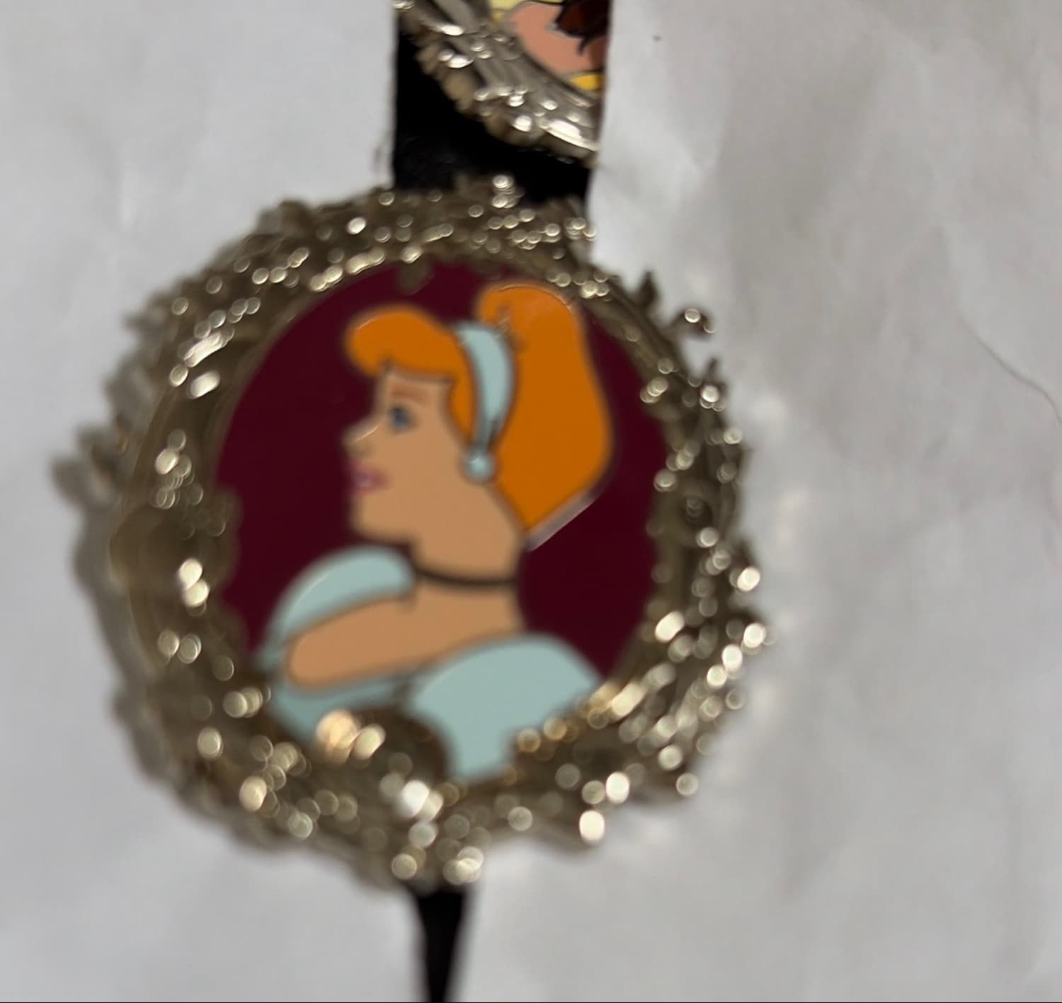 Disney Parks Princess Cinderella Gold Frame Portrait Pin front