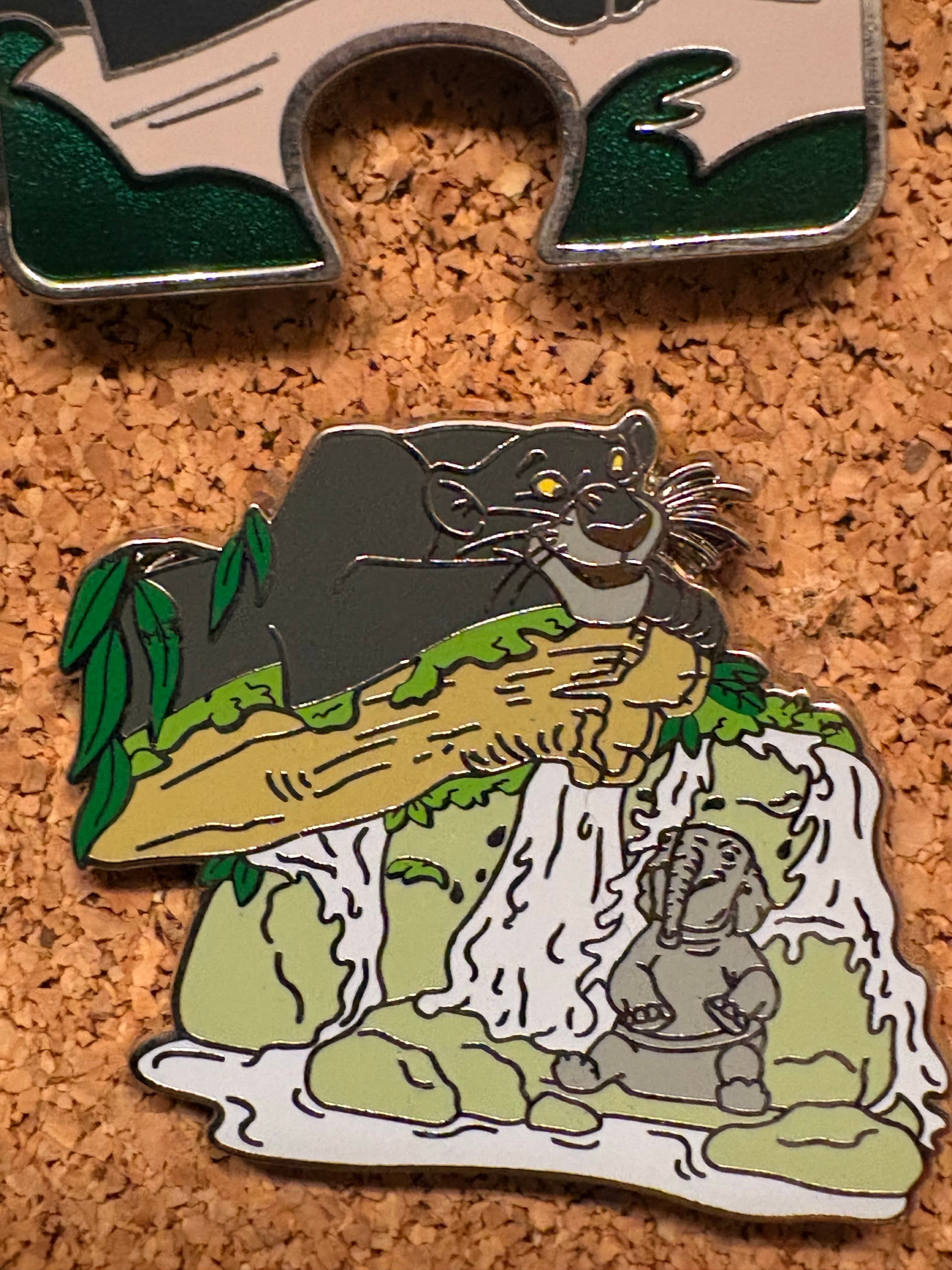 Bagheera and Hathi Jr. Waterfall - The Jungle Book front