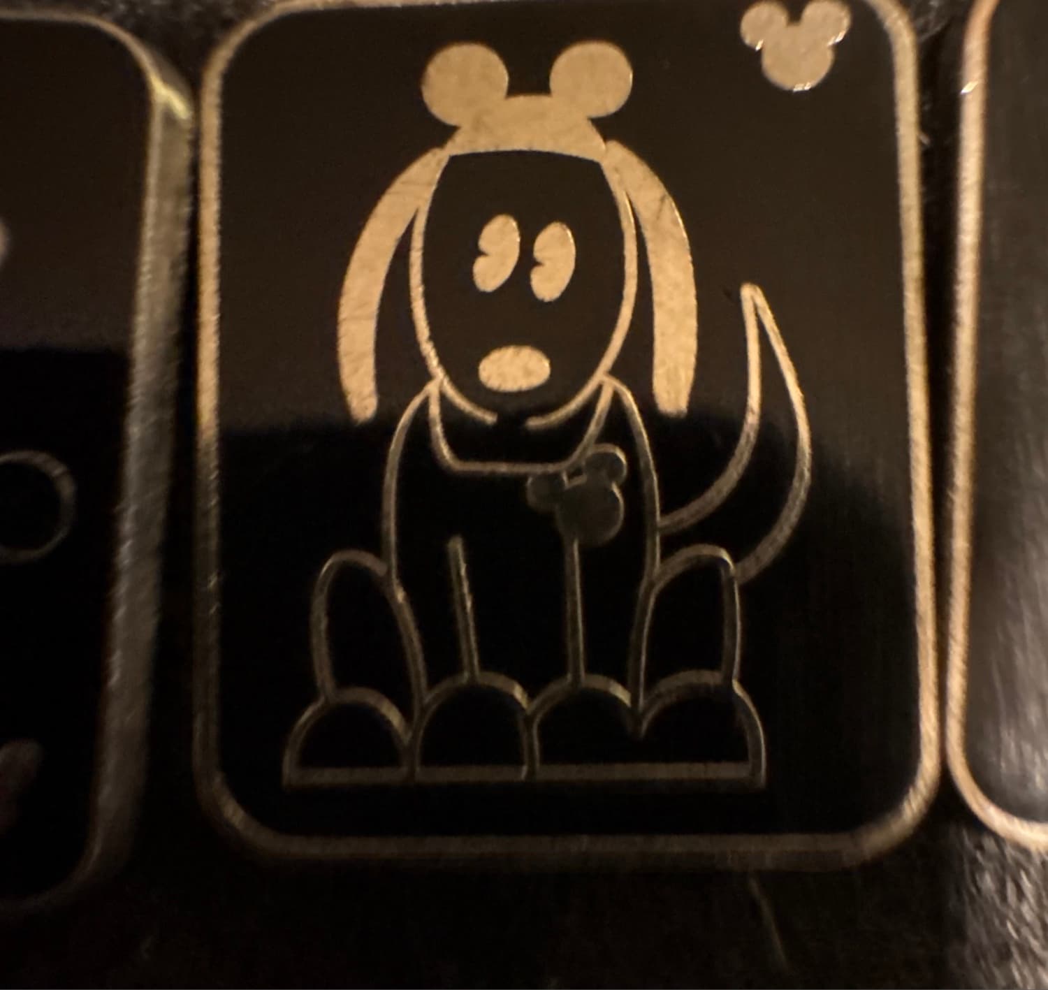 Pluto with Mickey Ears and Chest Icon Hidden Mickey Pin front