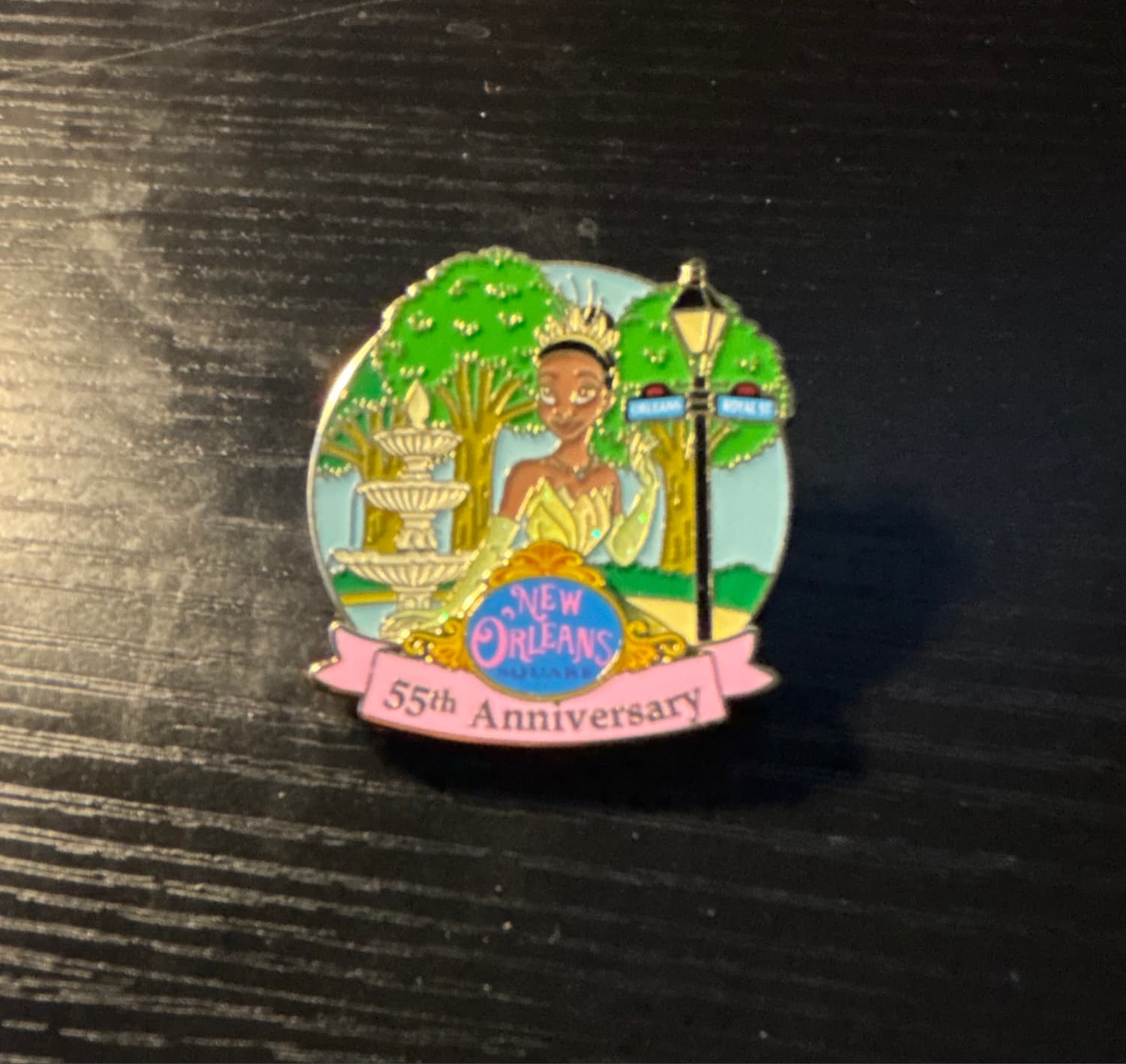 Disneyland Resort New Orleans Square 55th Anniversary Princess Tiana LE Pin front