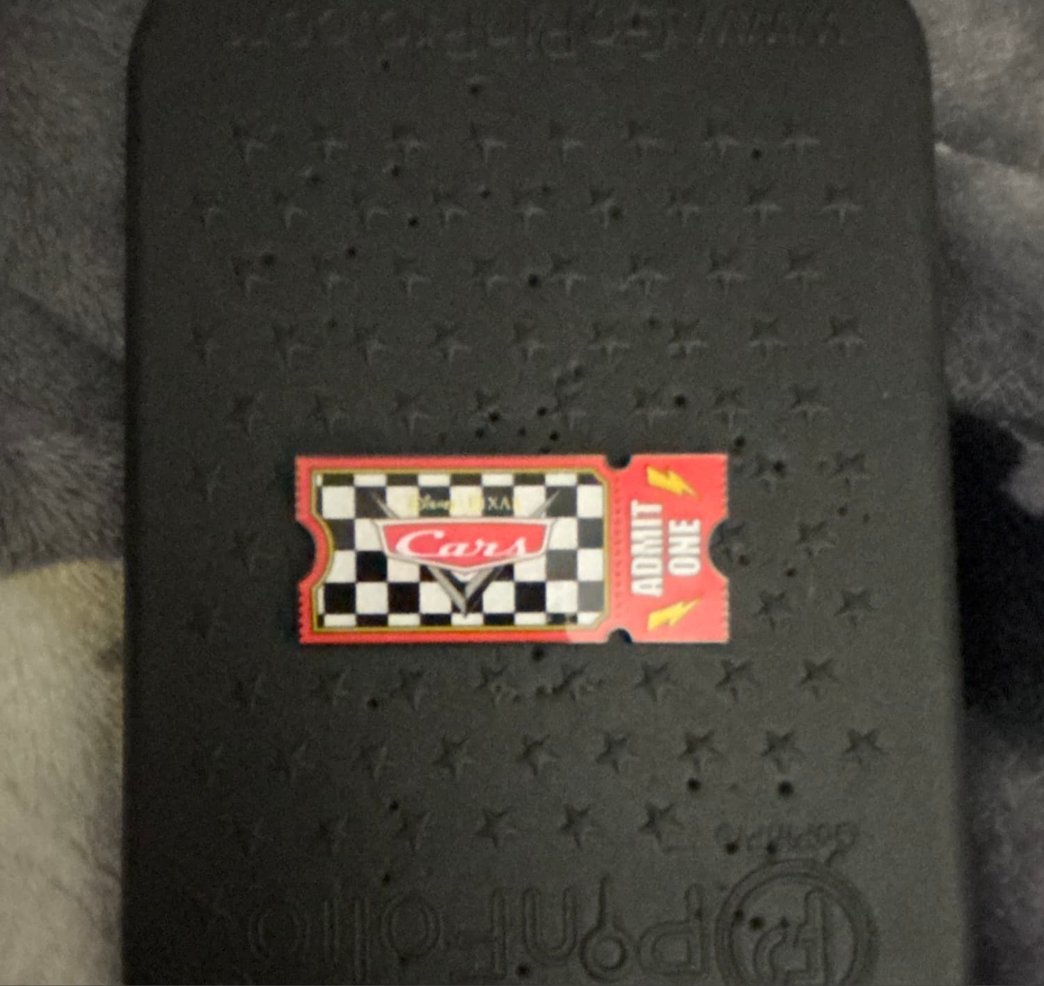 Loungefly Disney Pixar Cars Movie Ticket Admit One Enamel Pin front