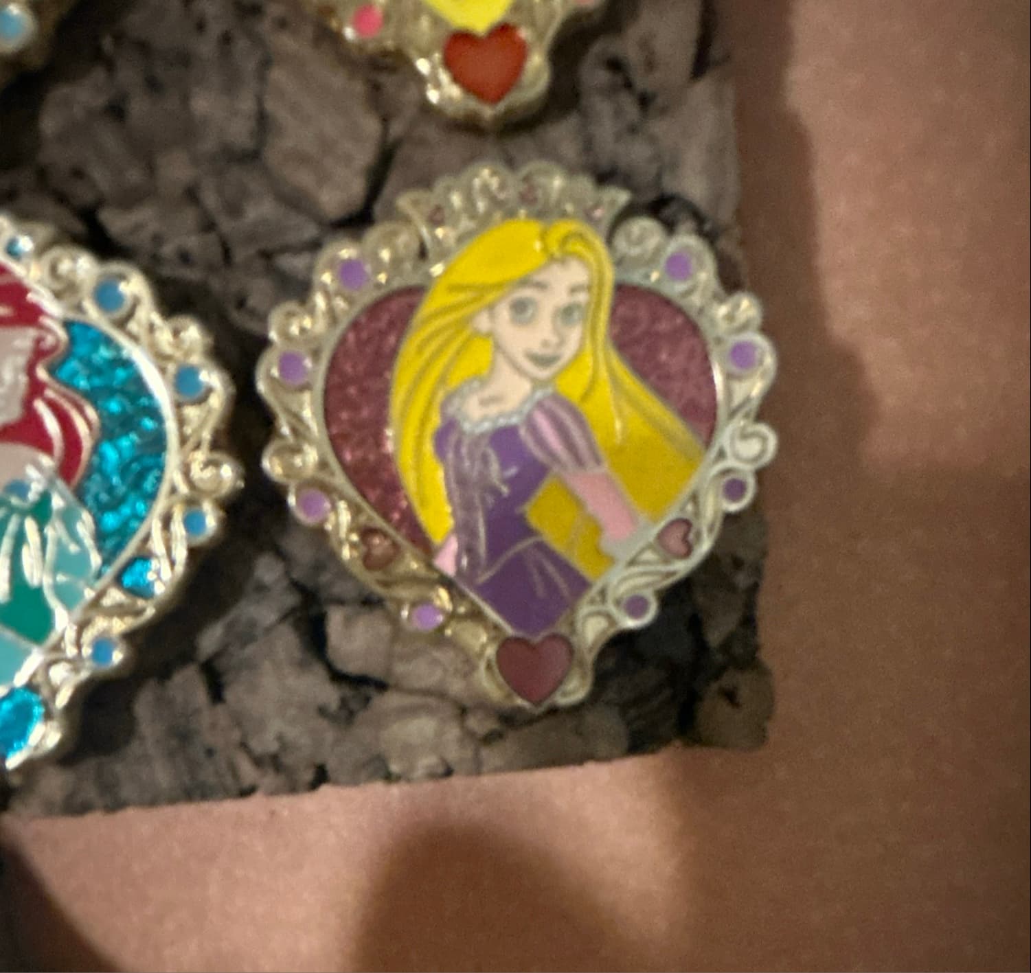 Rapunzel Tangled Jeweled Heart Pin front