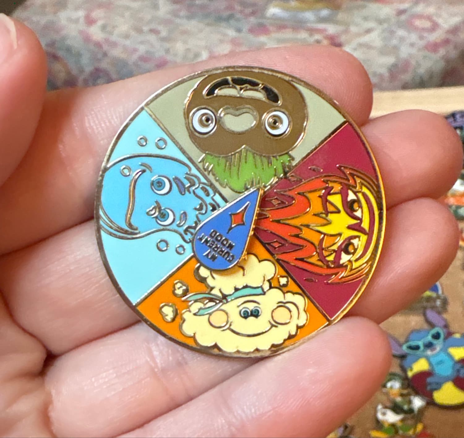 Disney Pixar Elemental 'My Current Mood' Spinner Pin front