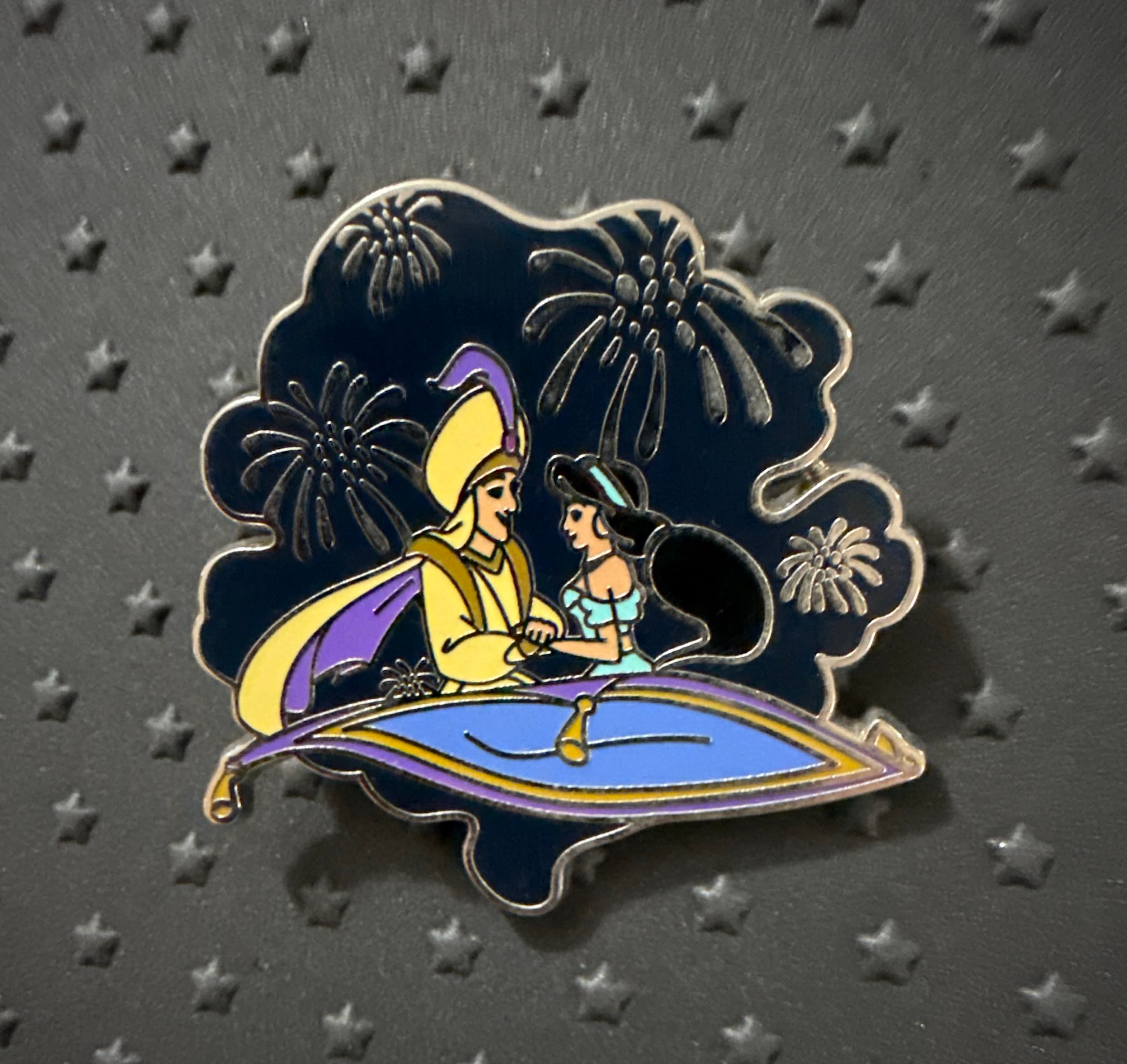 Aladdin and Princess Jasmine with Fireworks front