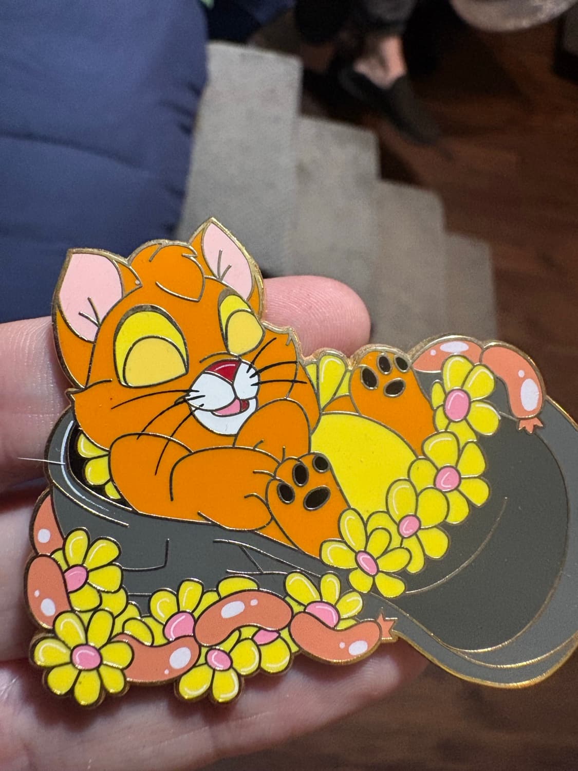 Oliver (Sleeping in Pot with Flowers and Sausages) Fantasy Pin front
