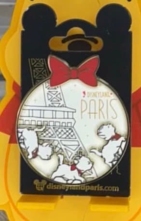 Disneyland Paris Marie Aristocats Eiffel Tower Pin With Bow front