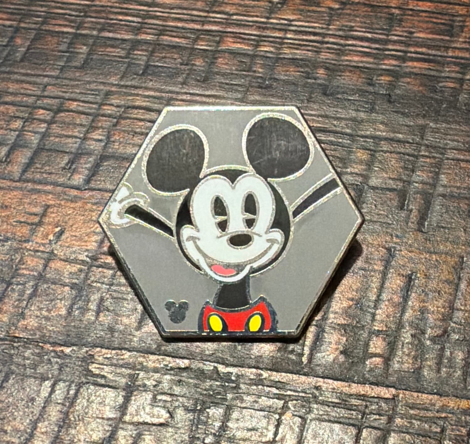 Disney Parks Hidden Mickey Shapes Series Mickey Mouse Hexagon Pin front