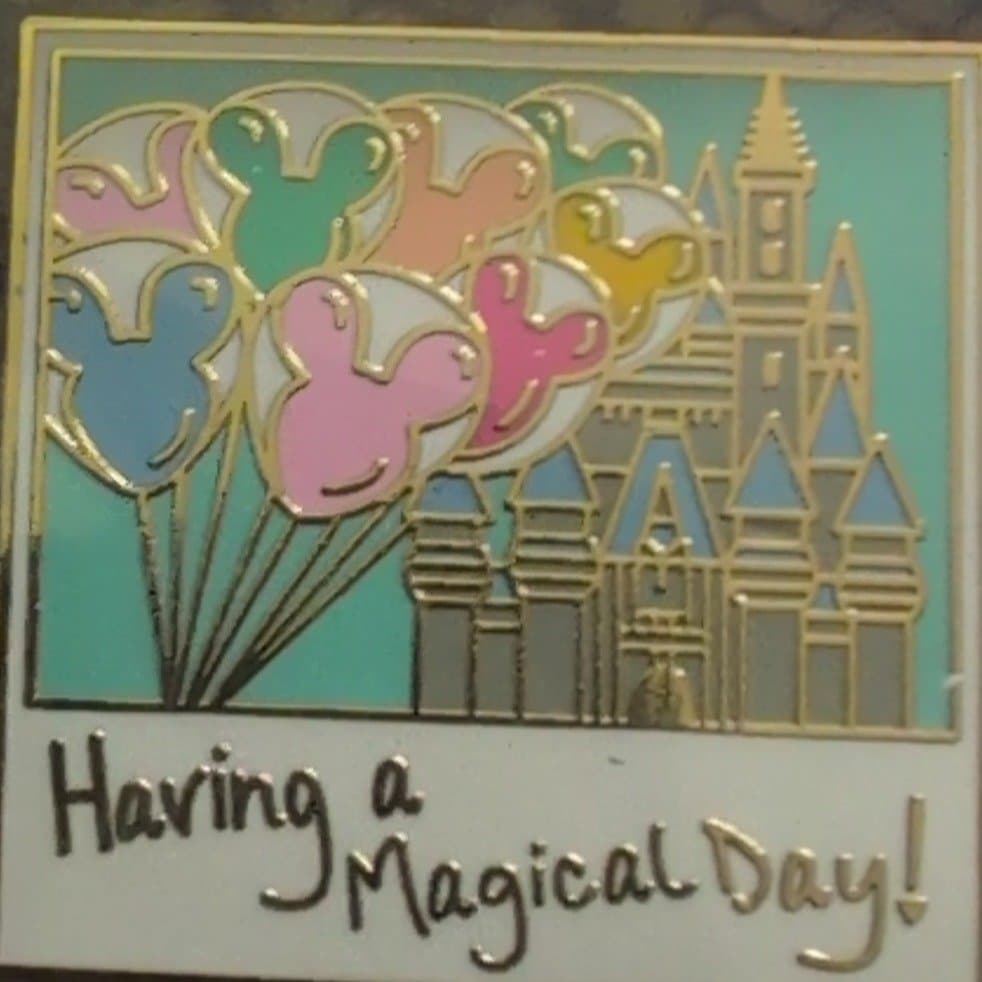 Having a Magical Day Mickey Mouse Balloons Cinderella Castle Disney Pin WDW front