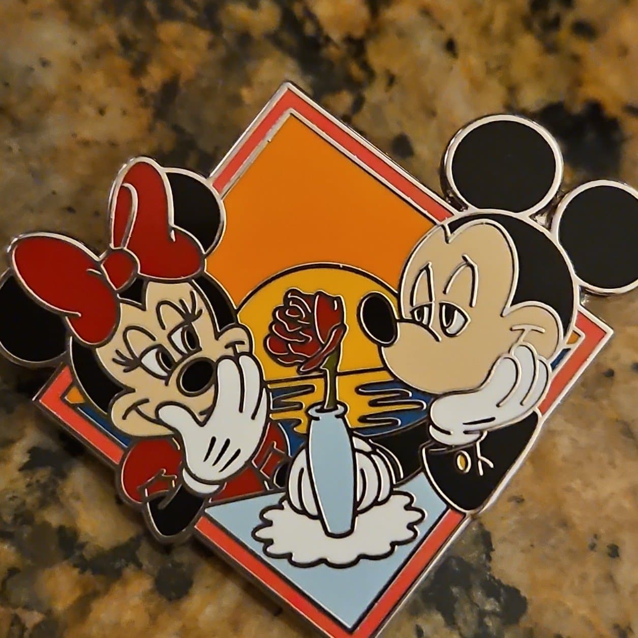Disney Mickey & Minnie Mouse Cruise Date Night Rose Blind Box Pin front