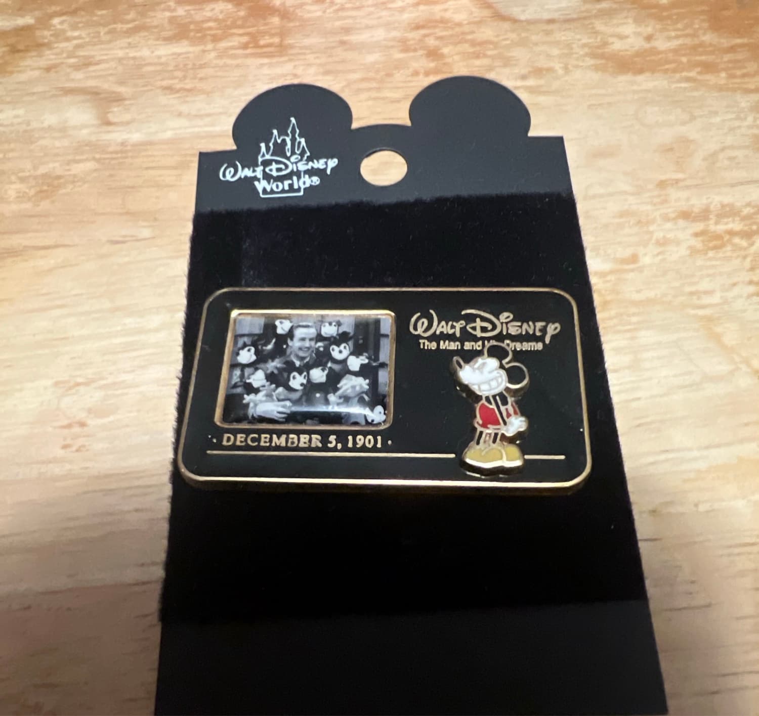 Walt Disney The Man and His Dreams December 5, 1901 Mickey Mouse Pin front
