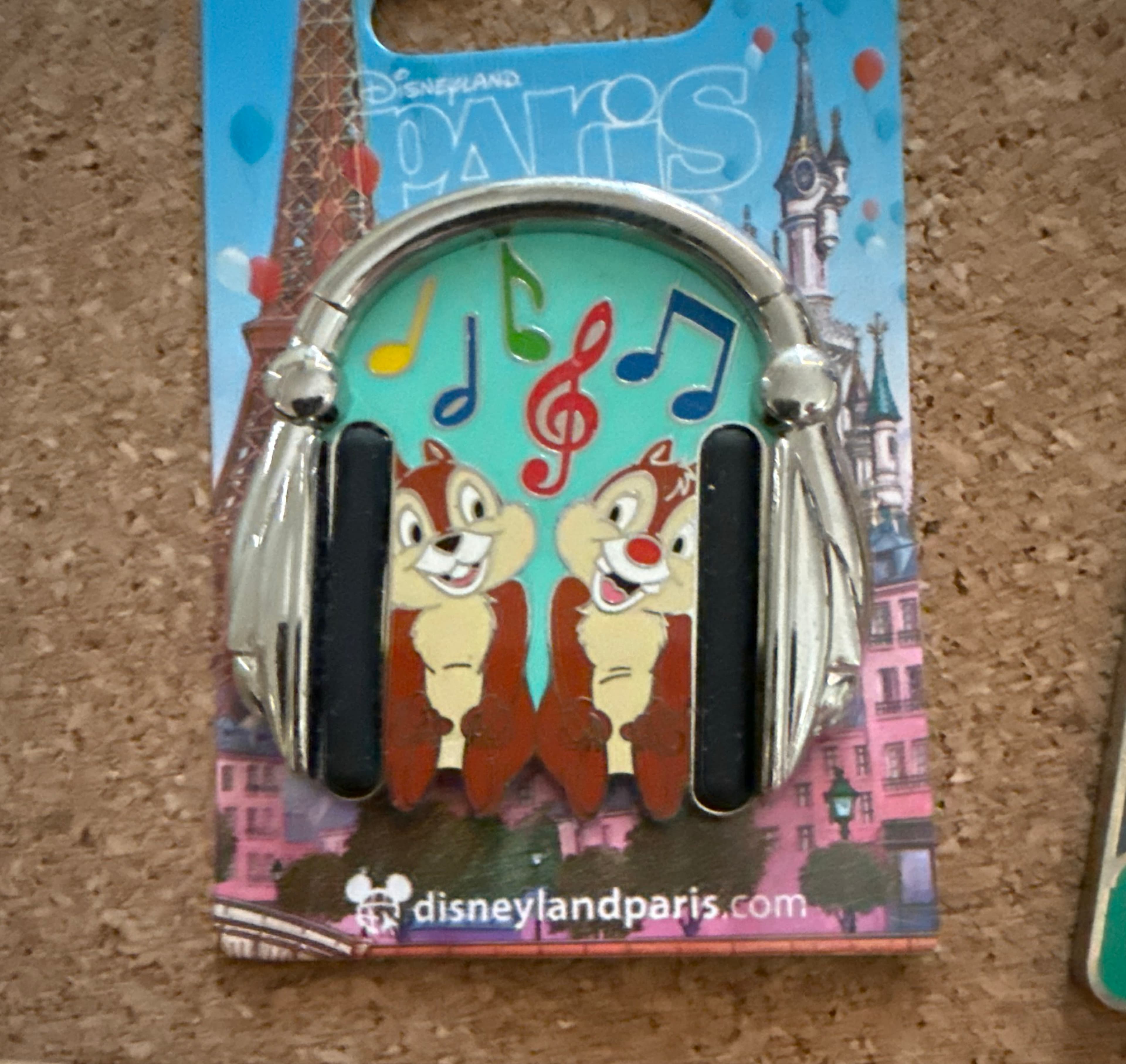 Chip and Dale in Headphones Pin front