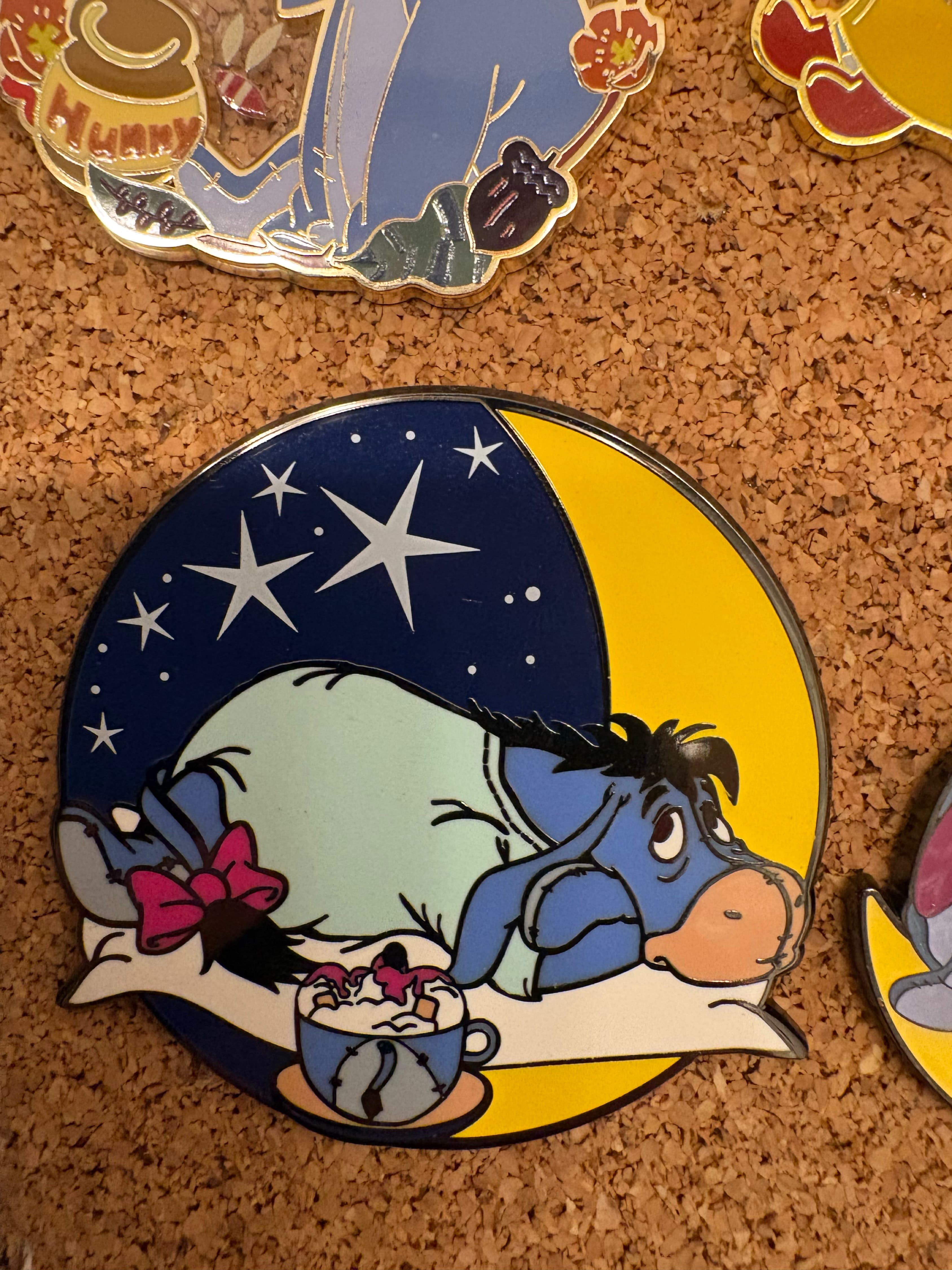 Eeyore sleepy fantasy pin front