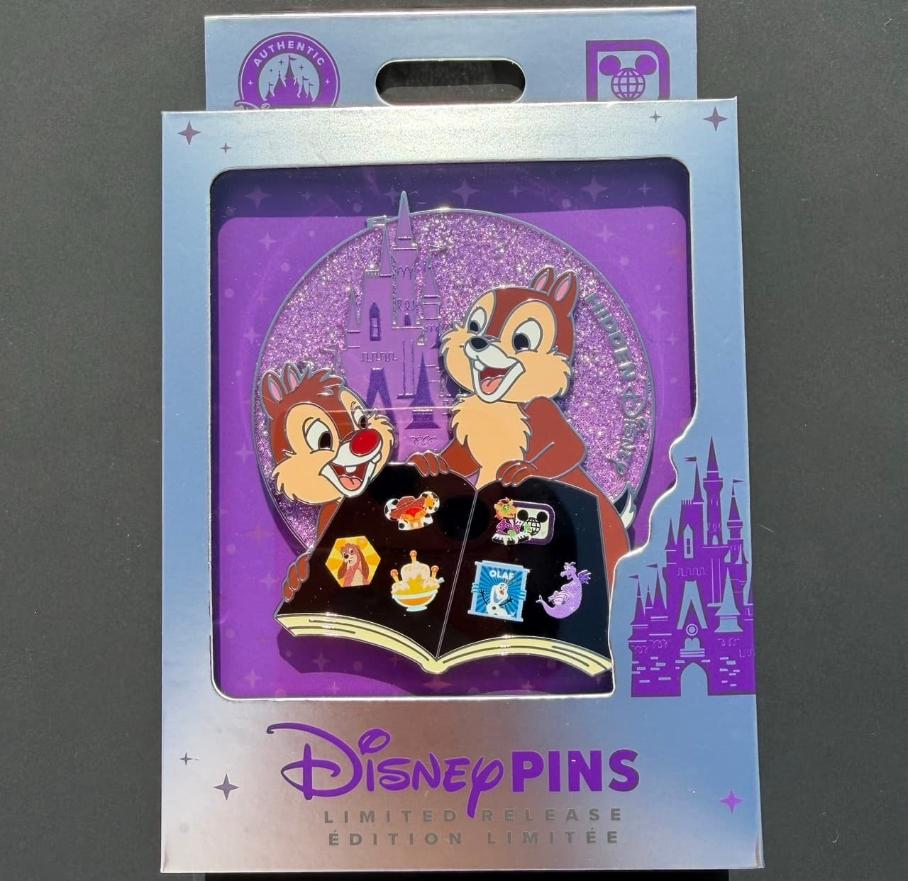 Chip and Dale Hidden Mickey Chasers Mini Jumbo Box Pin front