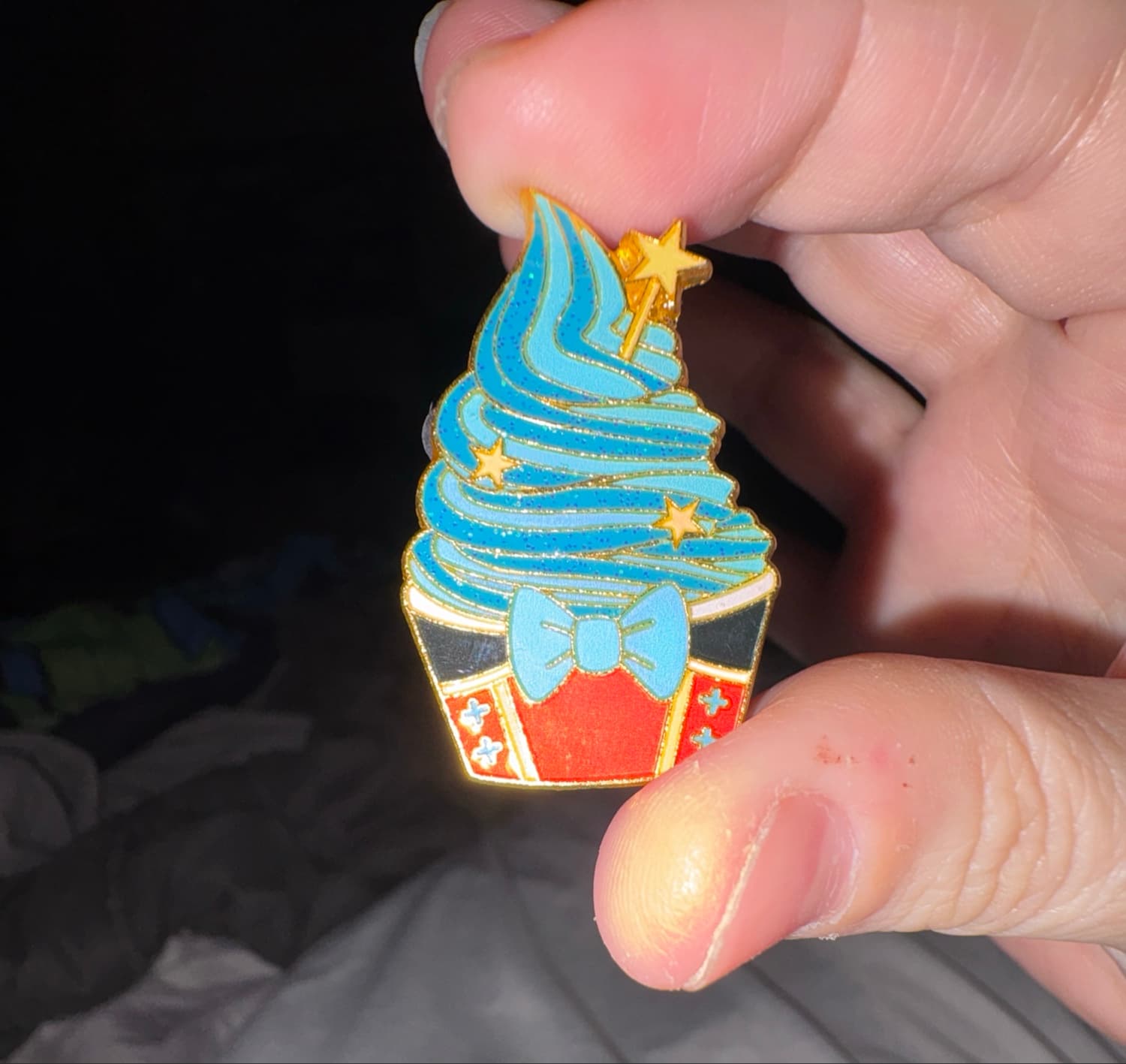 Pinocchio Cupcake Pin front