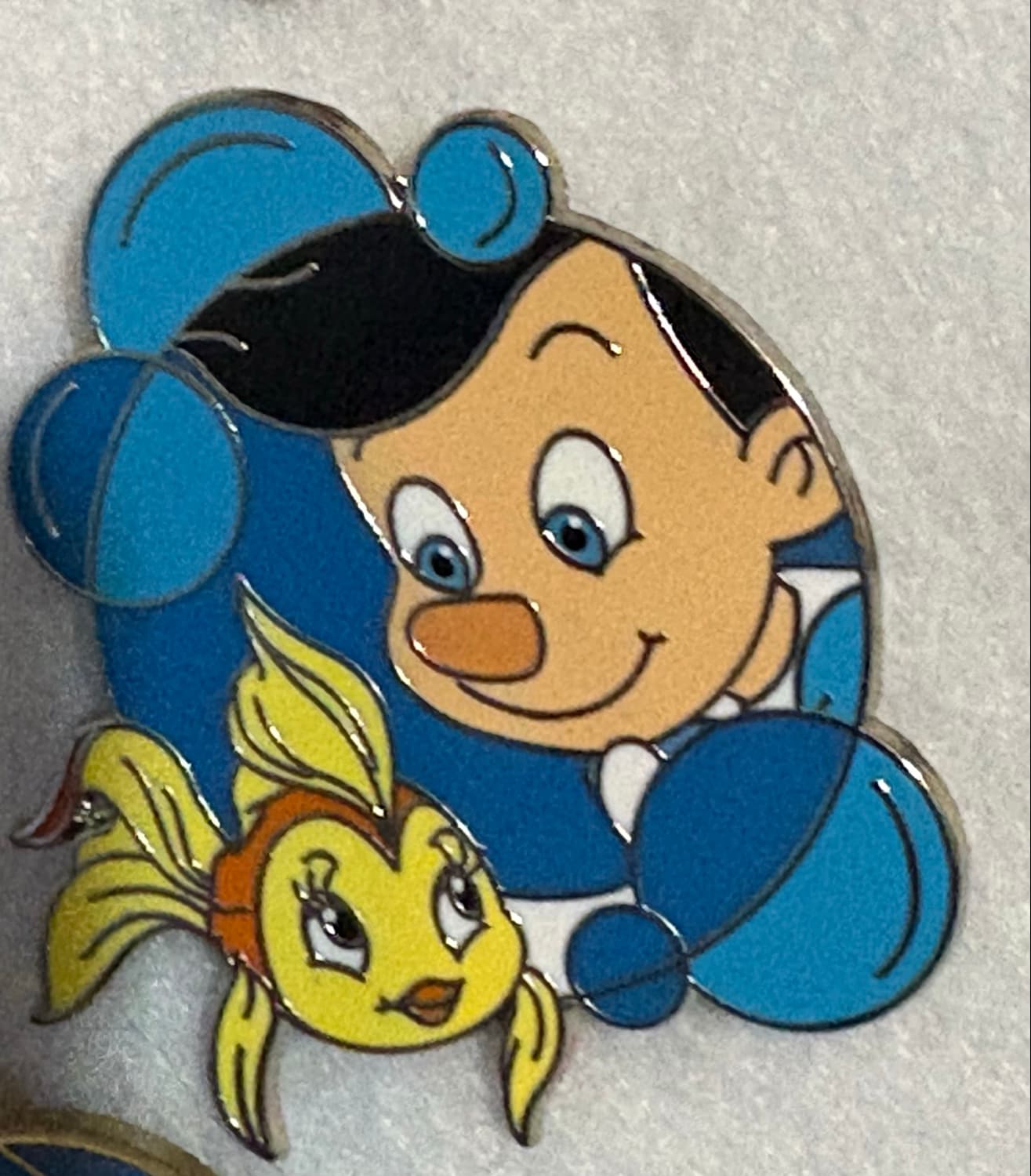 Pinocchio & Cleo - Bubbles Starter Pin front