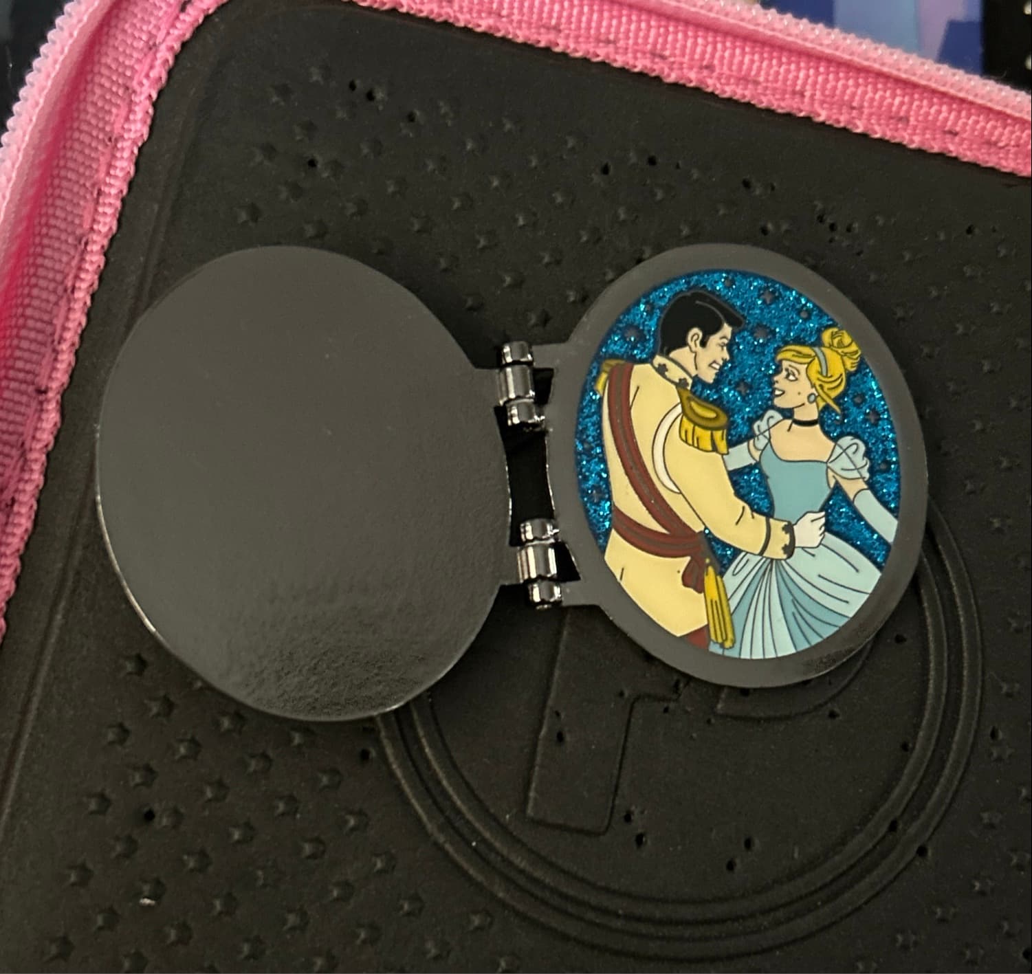 Loungefly Disney Princess Cinderella and Prince Charming Dancing Locket Pin front